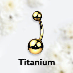14G Implant Grade Titanium Plain Gold Belly Button Ring