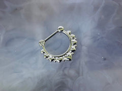 16G Silver Plain Multi Hearts Septum Clicker Ring. Septum Piercing. Septum Ring. Nose Ring. Nose Piercing.