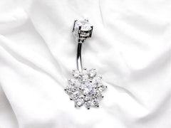 Dainty Silver Sunburst Belly Button Ring Jewelry • Gift for Her • Simple Belly Ring • Belly Piercing