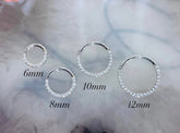 18G & 16G Silver Super Dainty Clear Gem Hinged Septum Clicker Ring. Septum Piercing. Nose Piercing. Cartilage Ring.