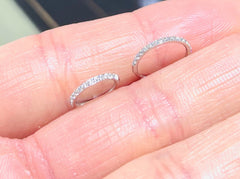 20G Silver Super Dainty Clear Stones Seamless Clicker Nose Hoop. Nose Piercing. Nose Ring. Cartilage Earrings. Cartilage Hoop.