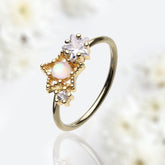 20G Gold Opal Center Star Cluster Bendable Nose Hoop