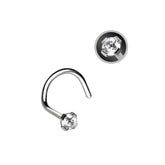 20G Titanium 2mm Top Screw Nose Ring. Nose Stud. Nose Piercing