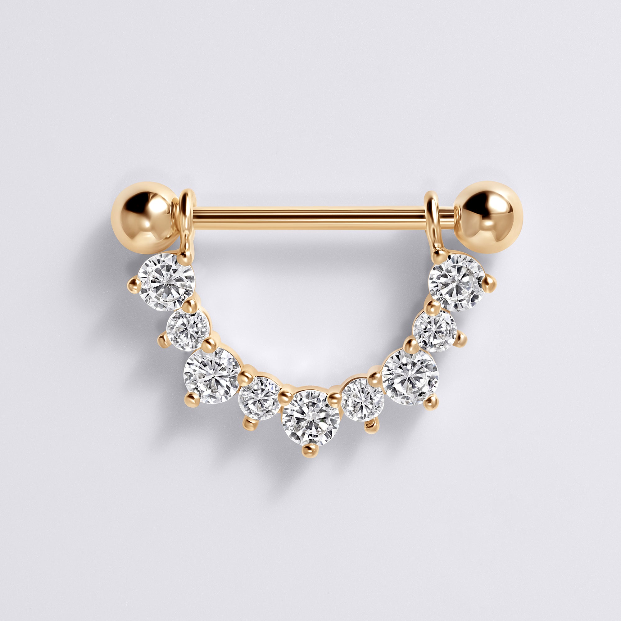 Elegant Gem Dangle Lightweight Titanium Nipple Ring