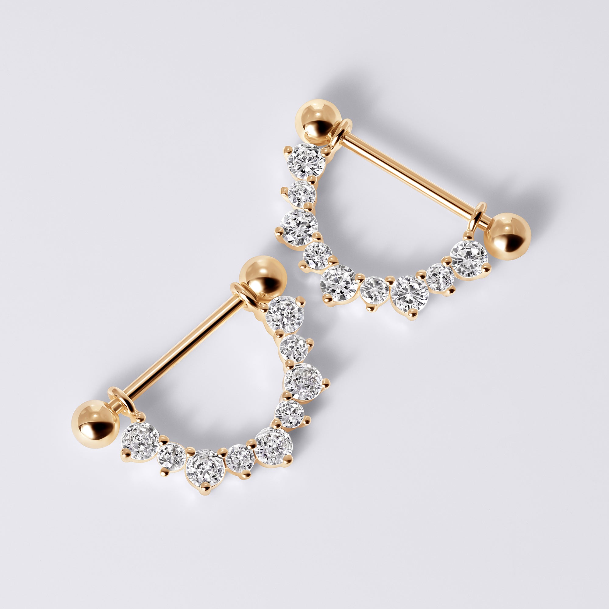 Elegant Gem Drop Nipple Piercing Barbell