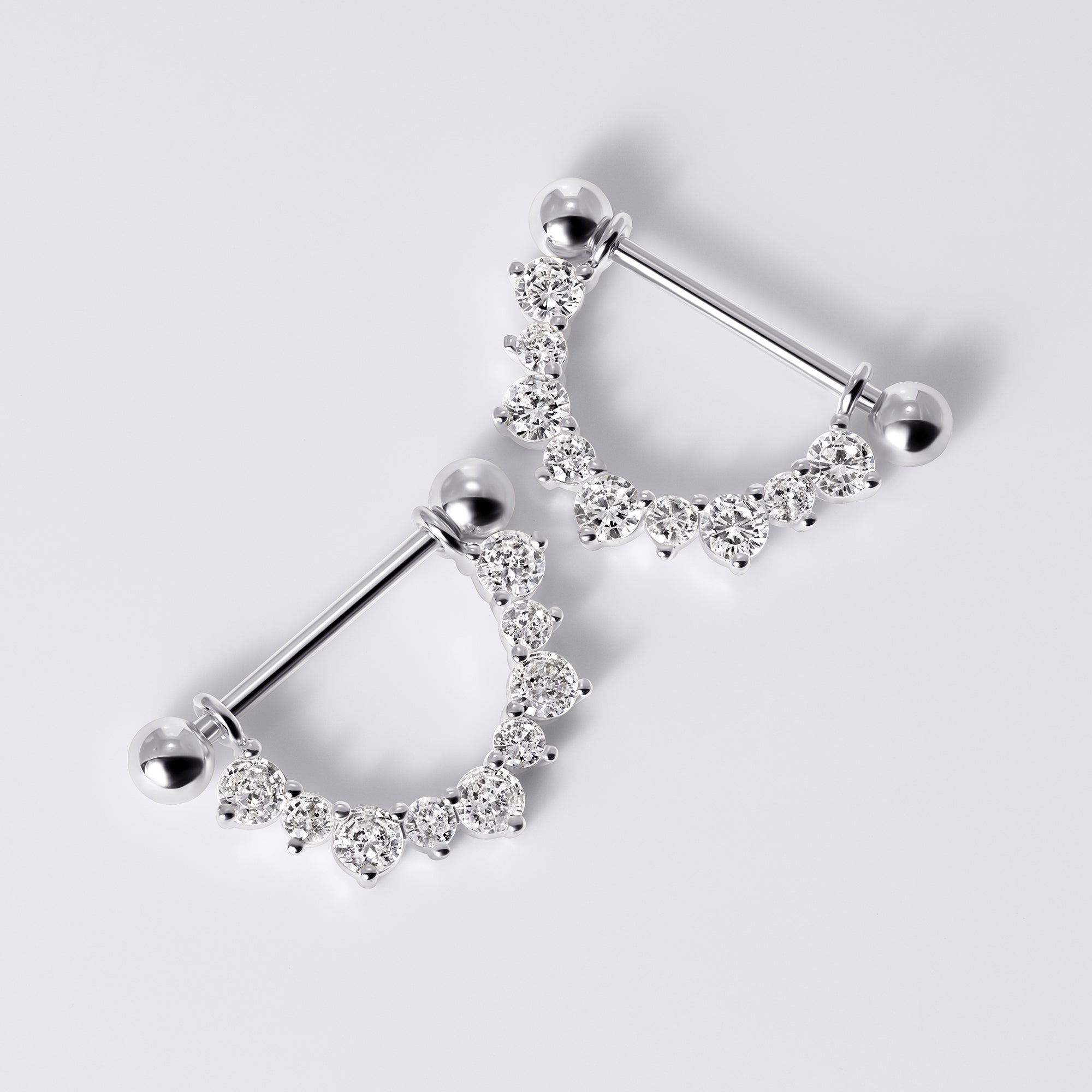 Elegant Gem Drop Nipple Piercing Barbell