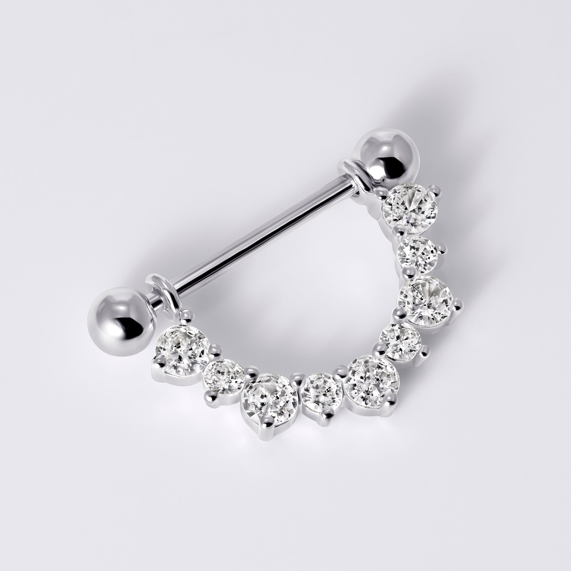 Elegant Gem Dangle Lightweight Titanium Nipple Ring