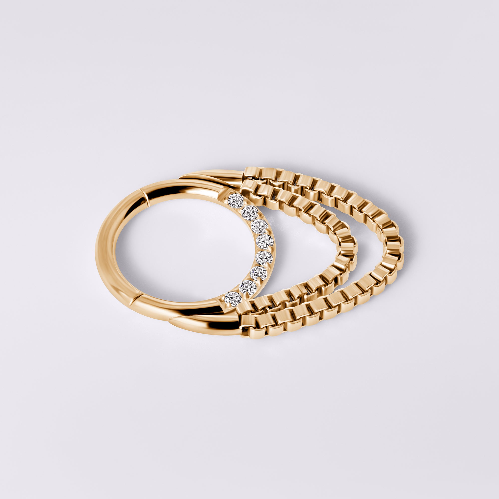 Double Chain Dangle Gold Septum Ring