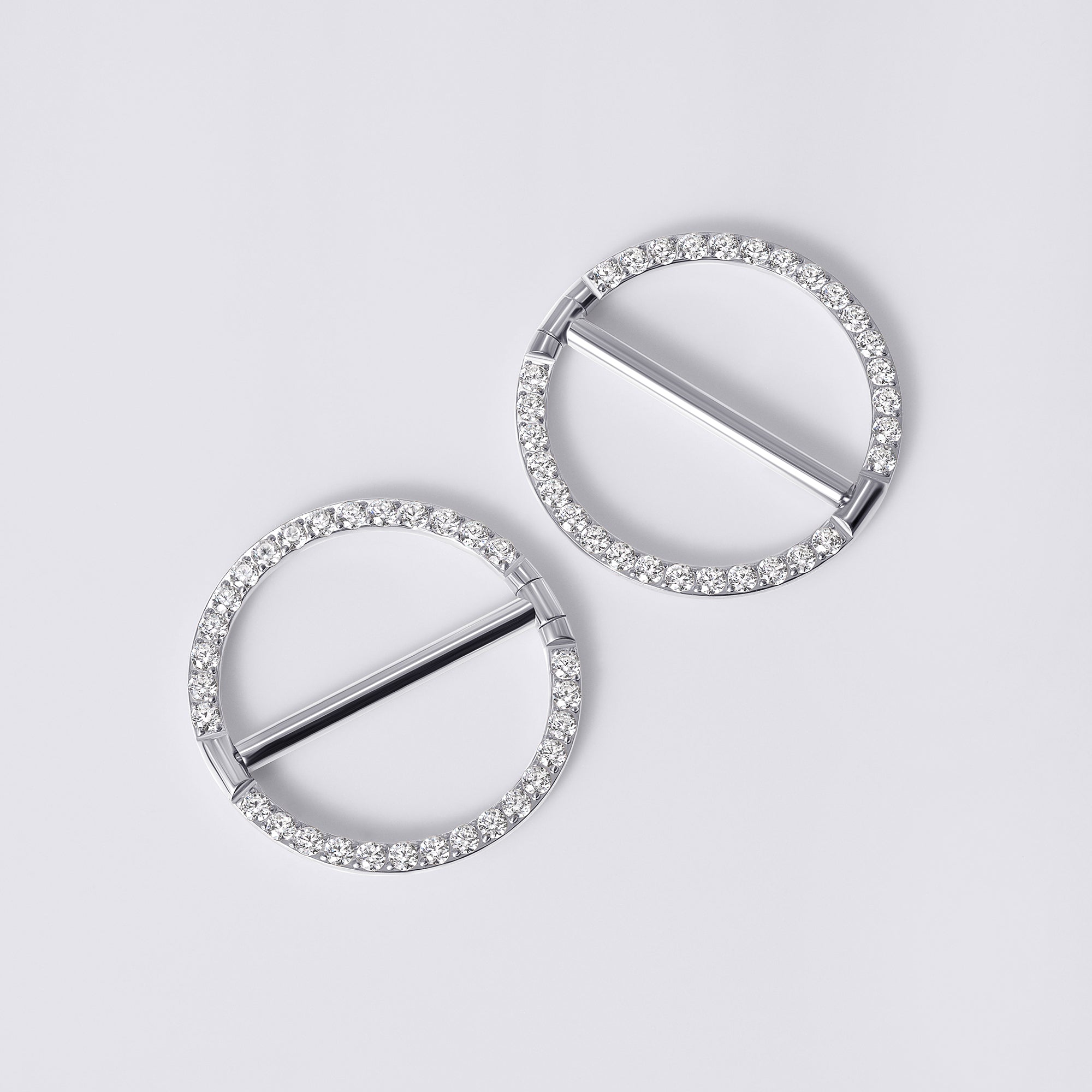 Round Gem Nipple Ring Clicker