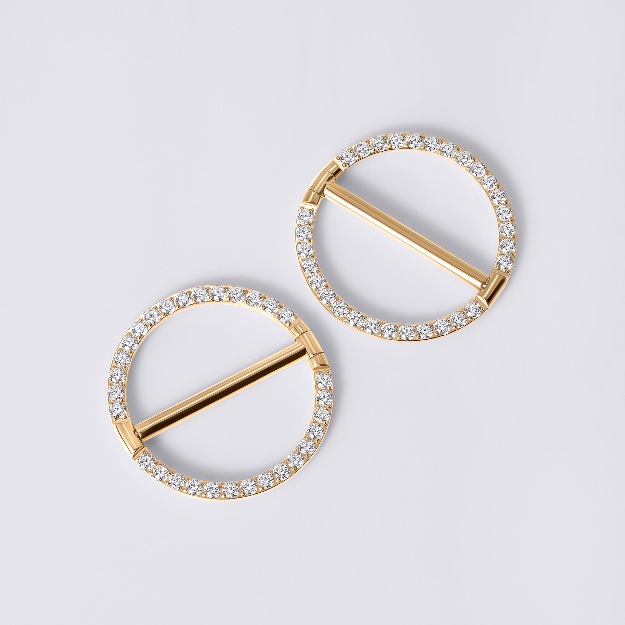 Round Gem Nipple Ring Clicker
