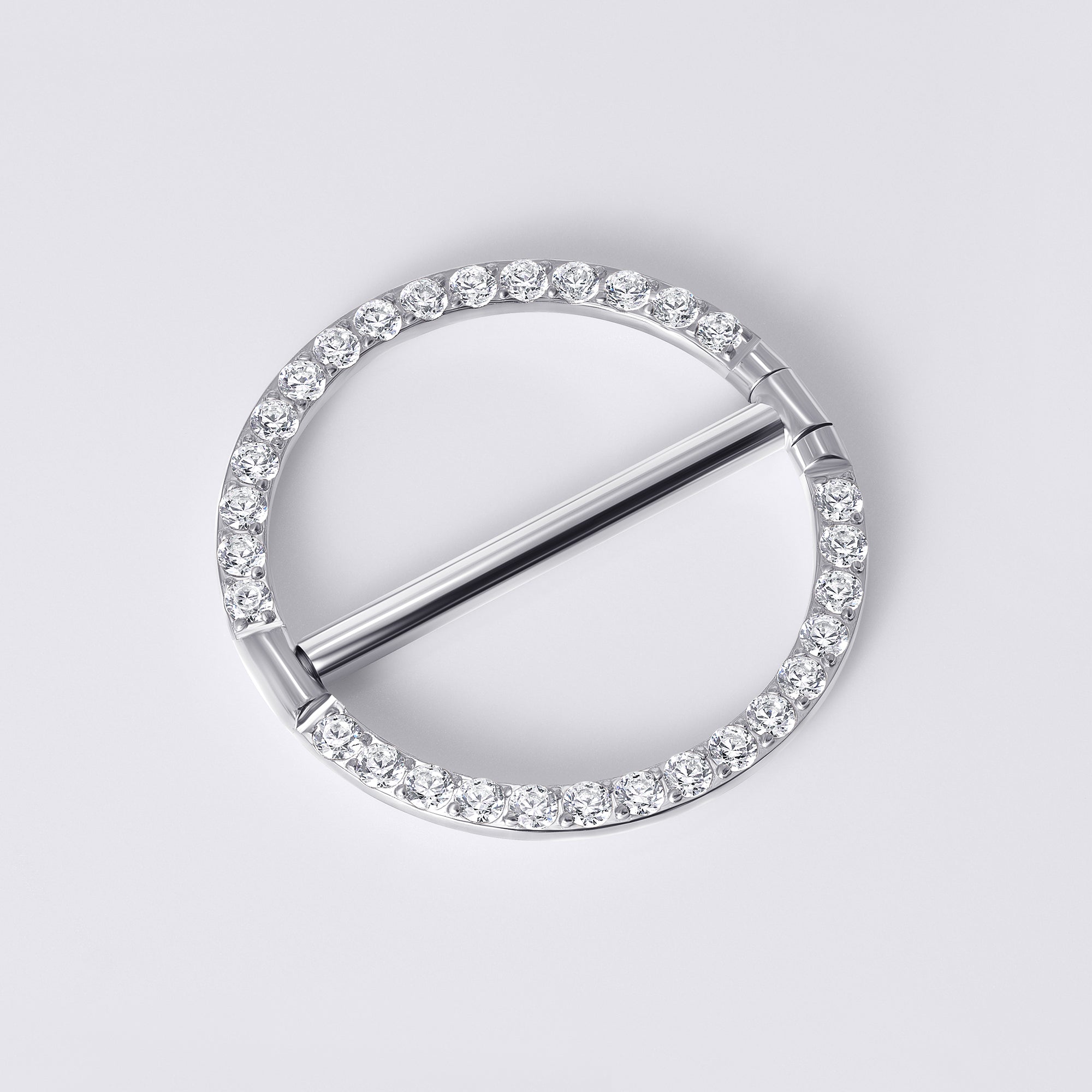 Round Gem Nipple Ring Clicker