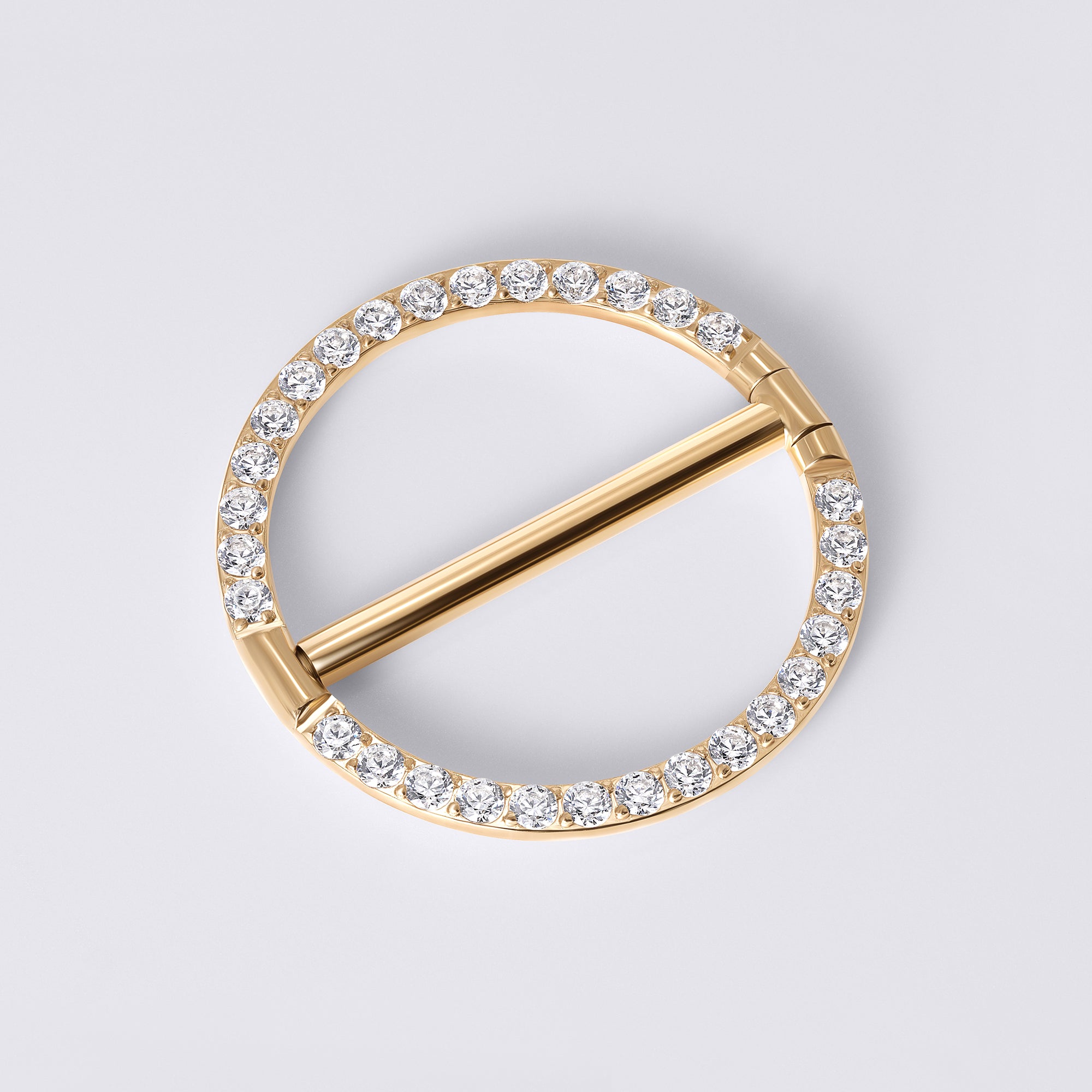 Round Gem Nipple Ring Clicker