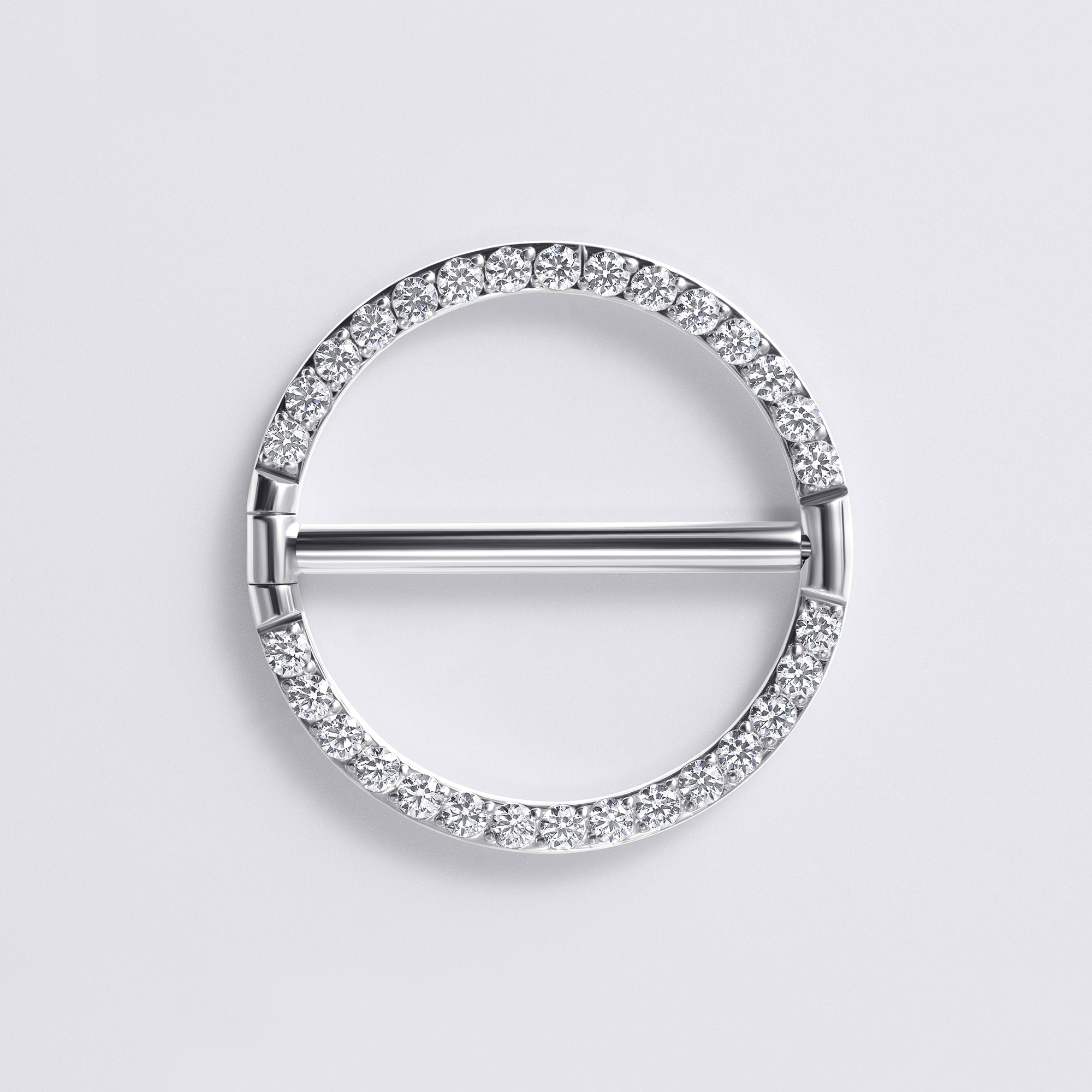 Round Gem Nipple Ring Clicker