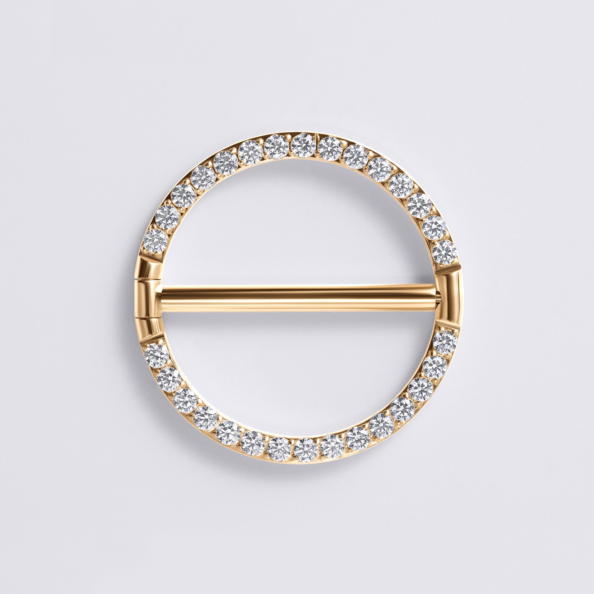Round Gem Nipple Ring Clicker