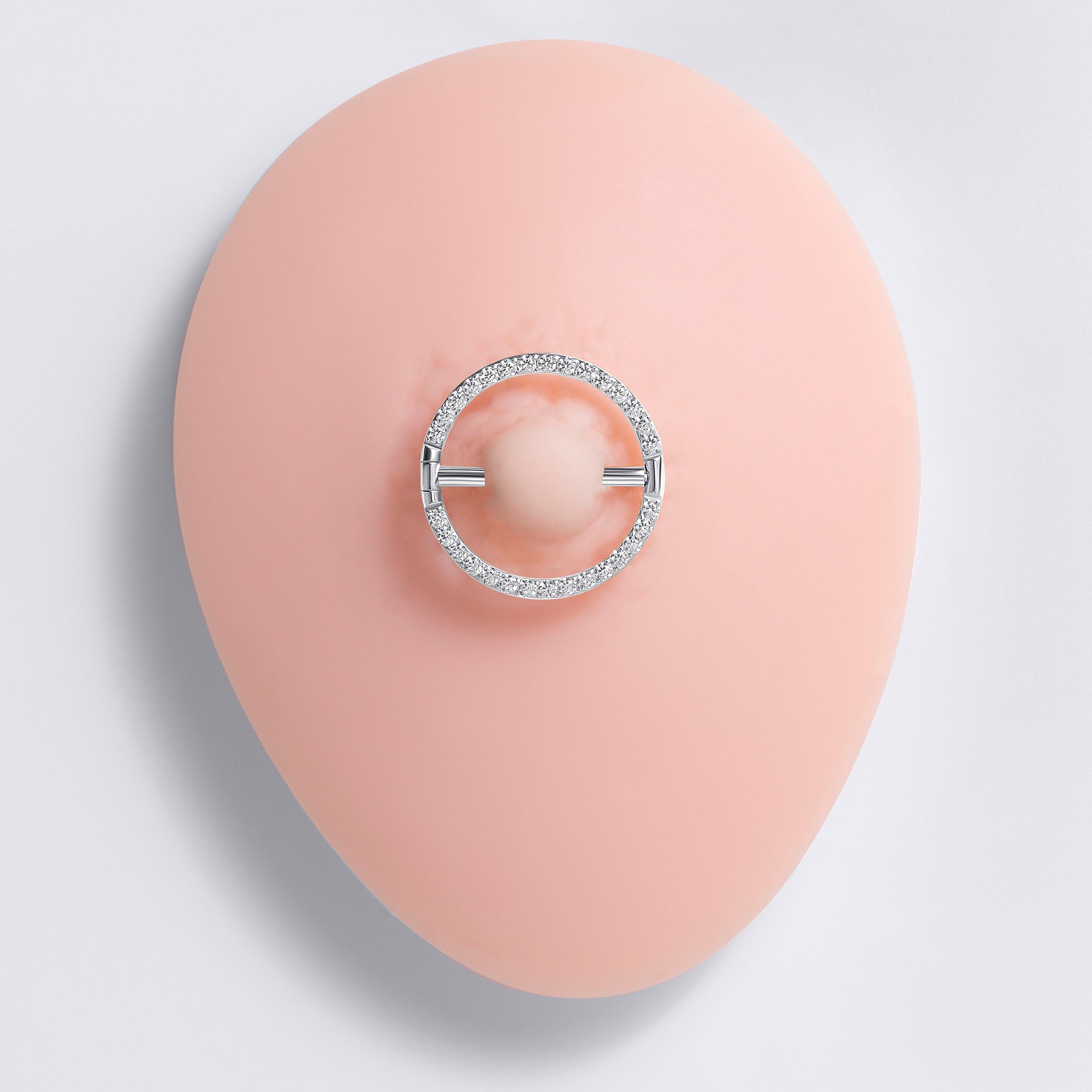Round Gem Nipple Ring Clicker