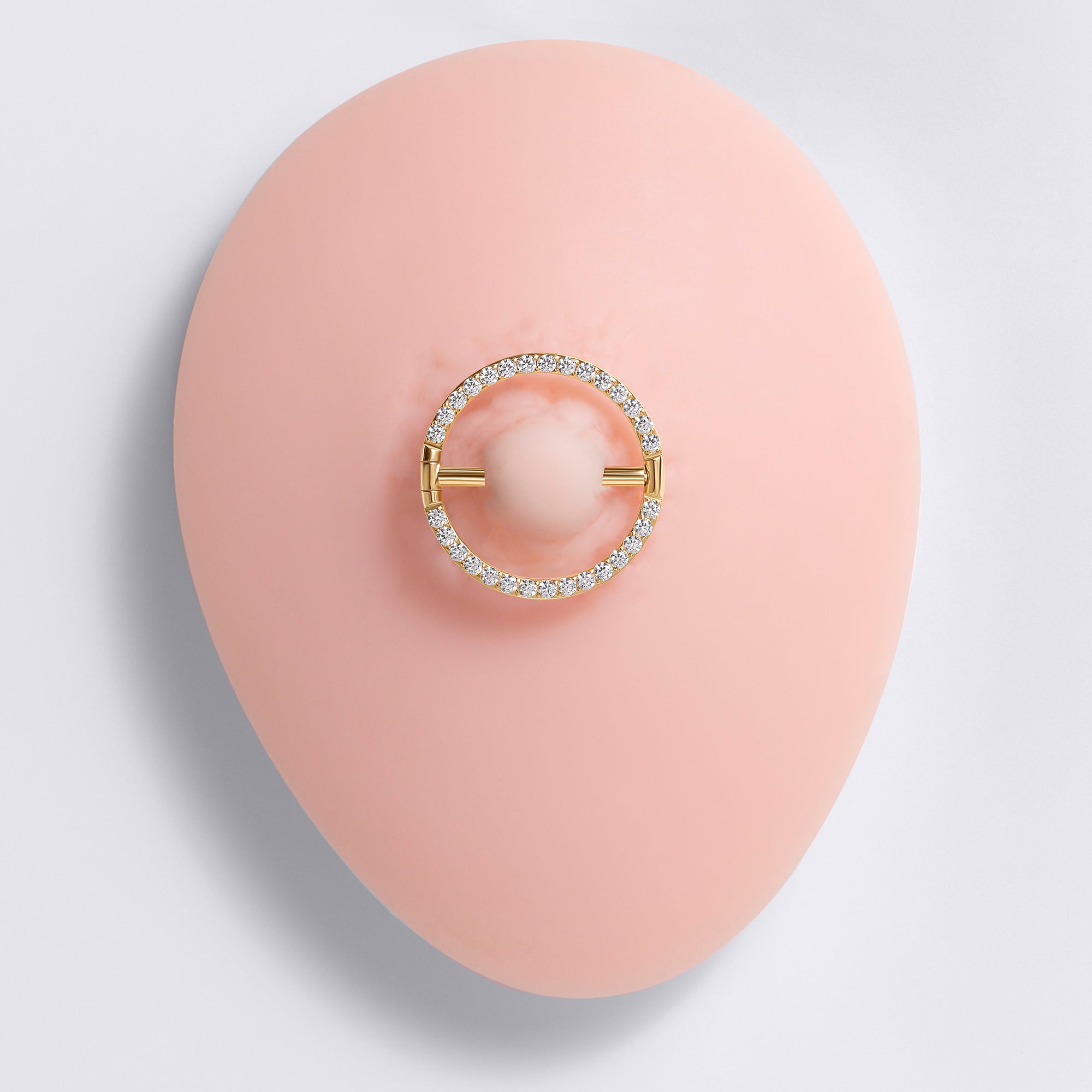 Round Gem Nipple Ring Clicker