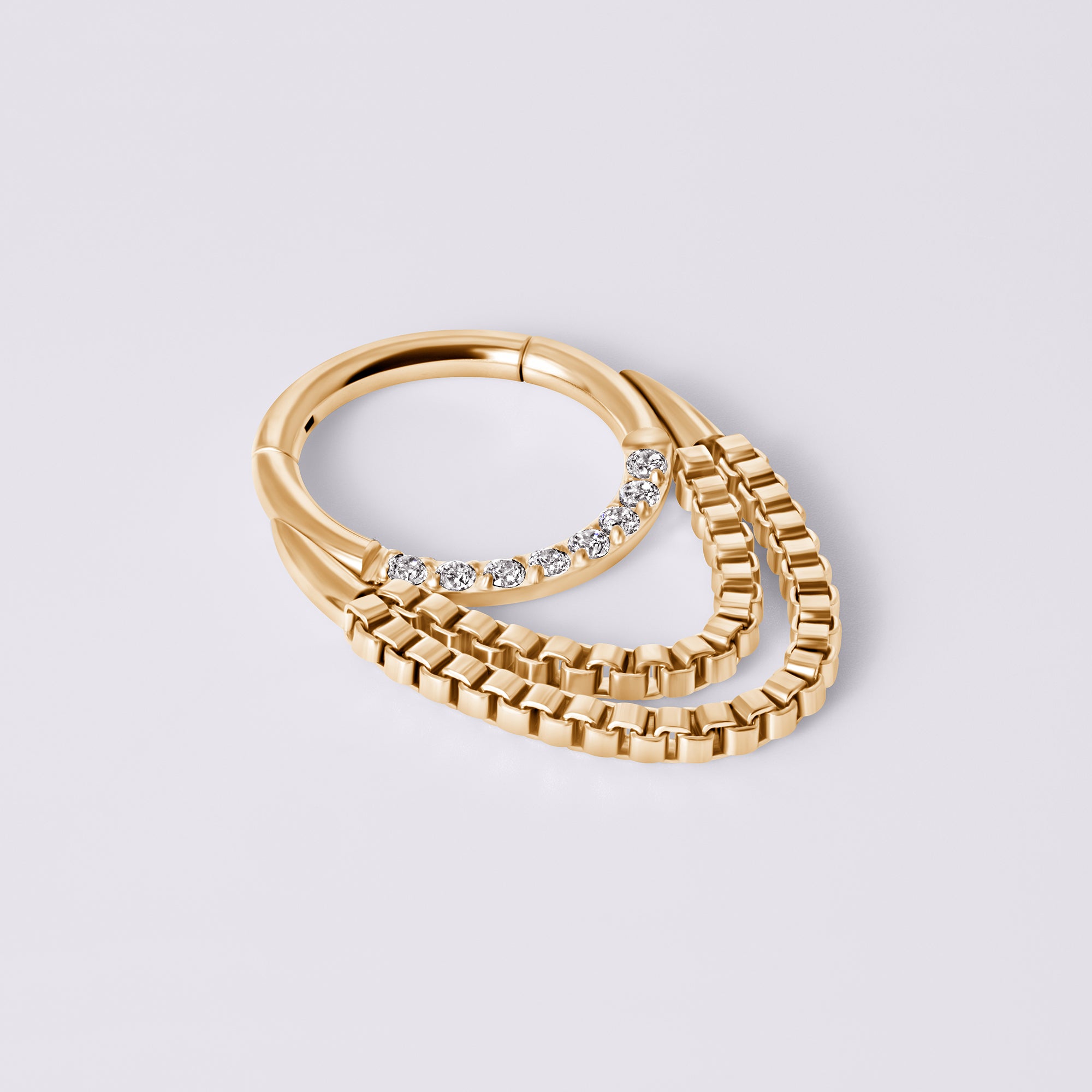 Double Chain Dangle Gold Septum Ring