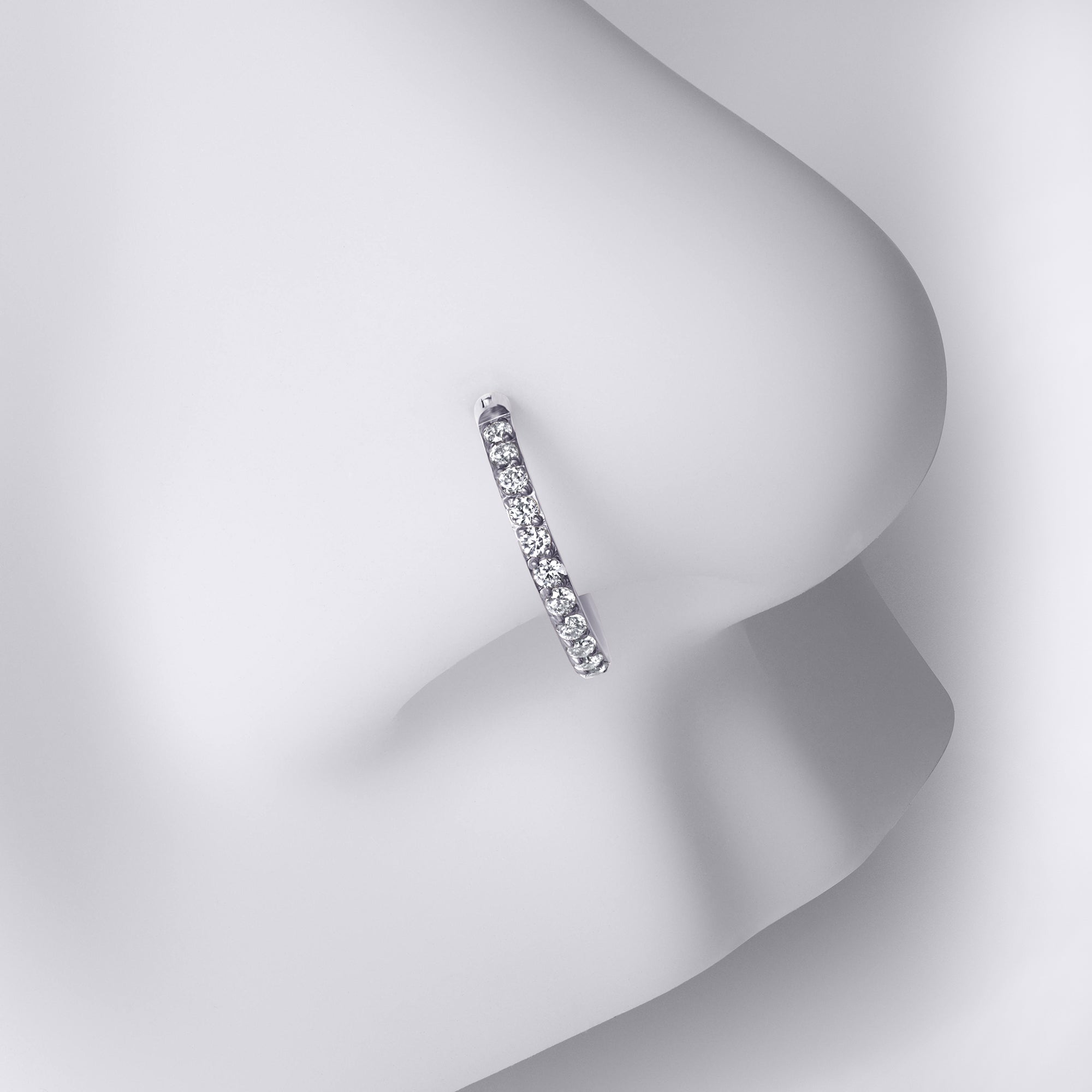 Silver Nose Piercing Clicker Ring
