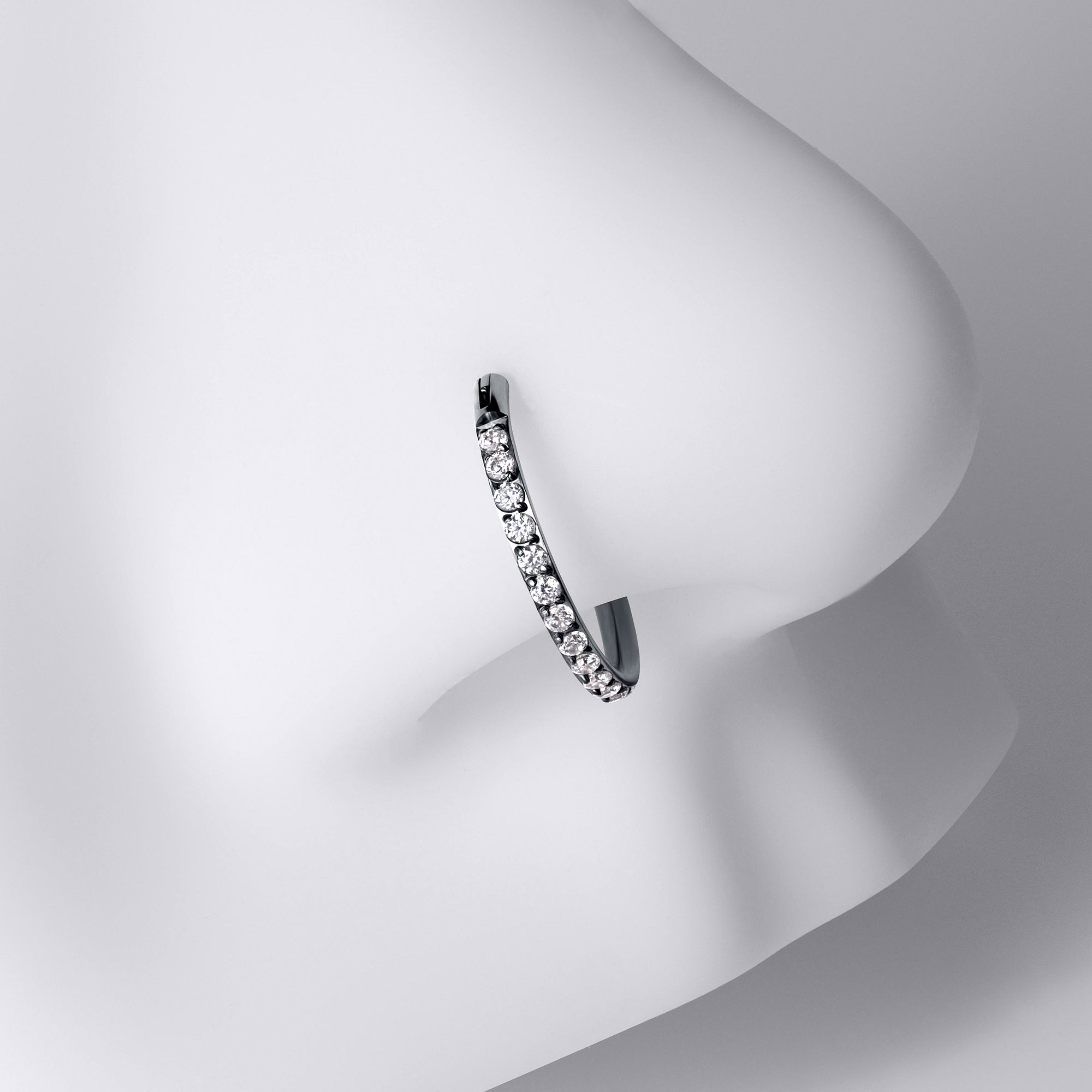 Black Nose Piercing Clicker Ring