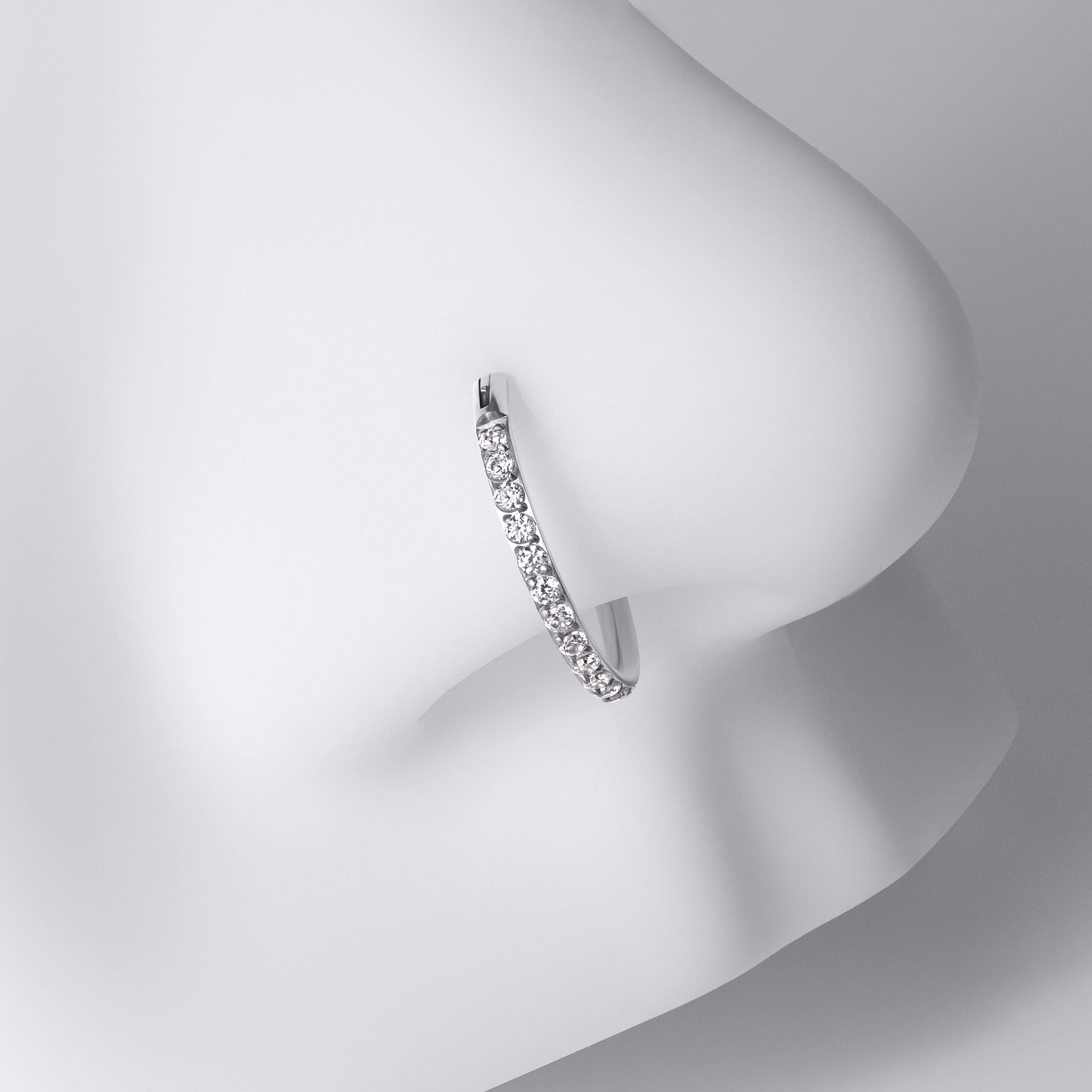 Silver Nose Piercing Clicker Ring