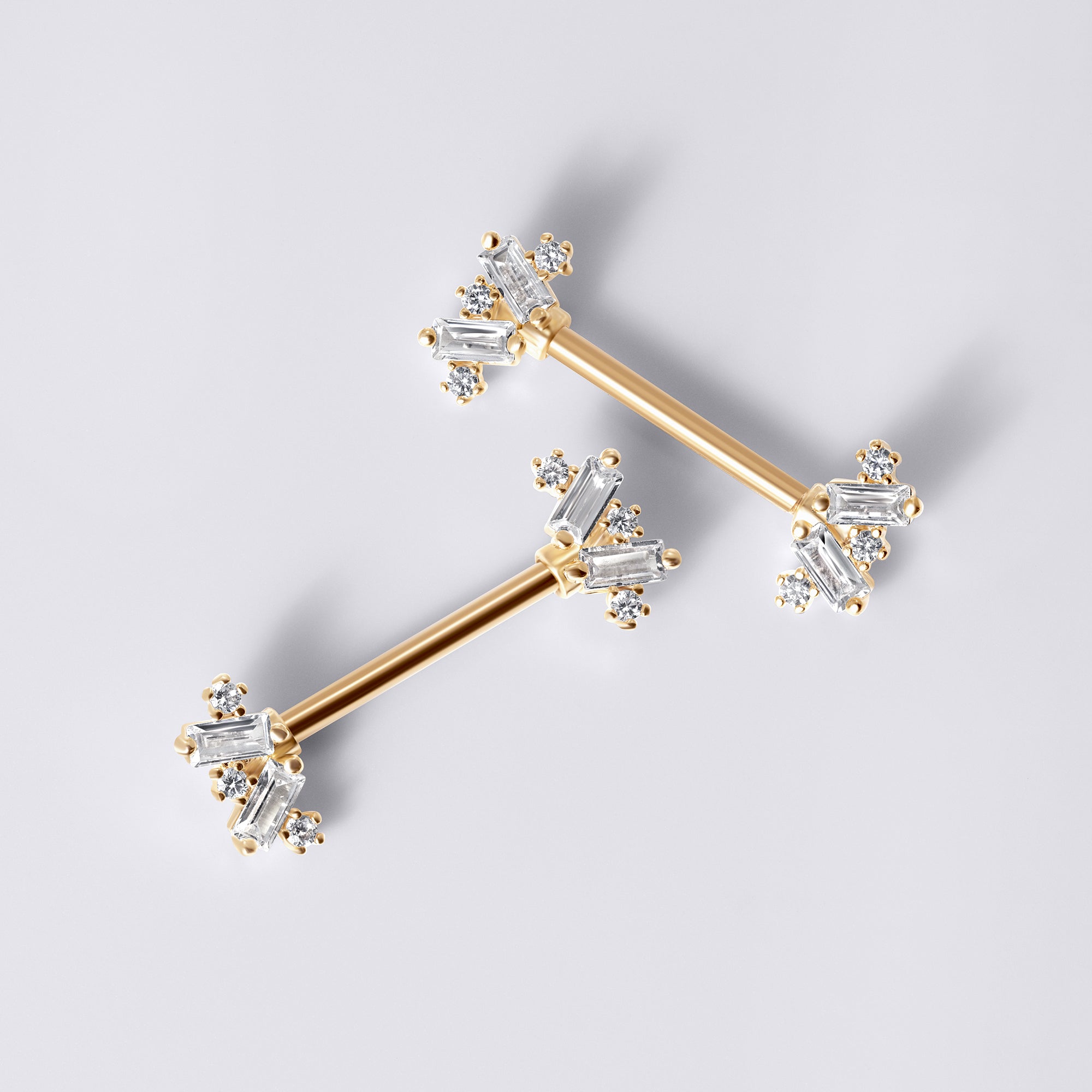 Baguette Gem Nipple Ring