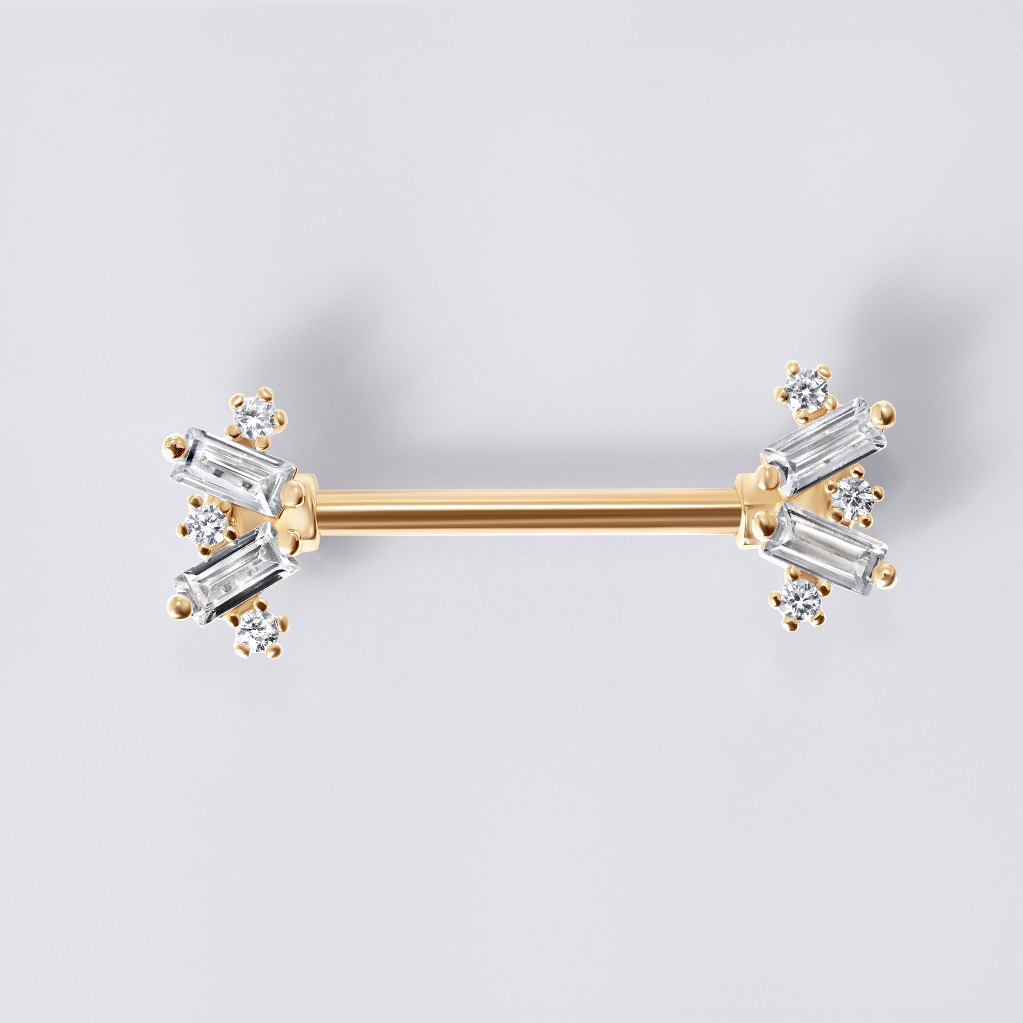Baguette Gem Nipple Ring