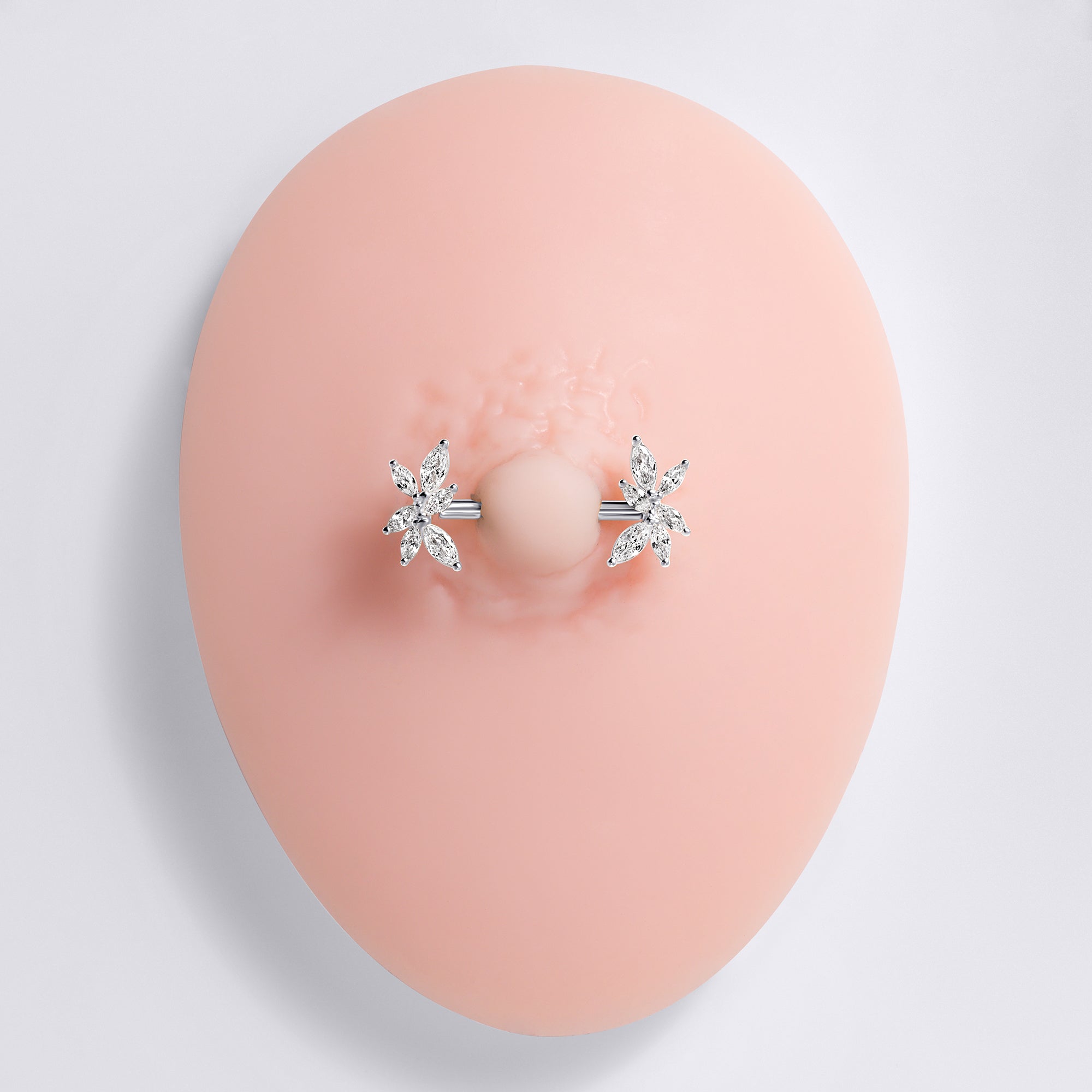 Flower Push Pin Nipple Ring