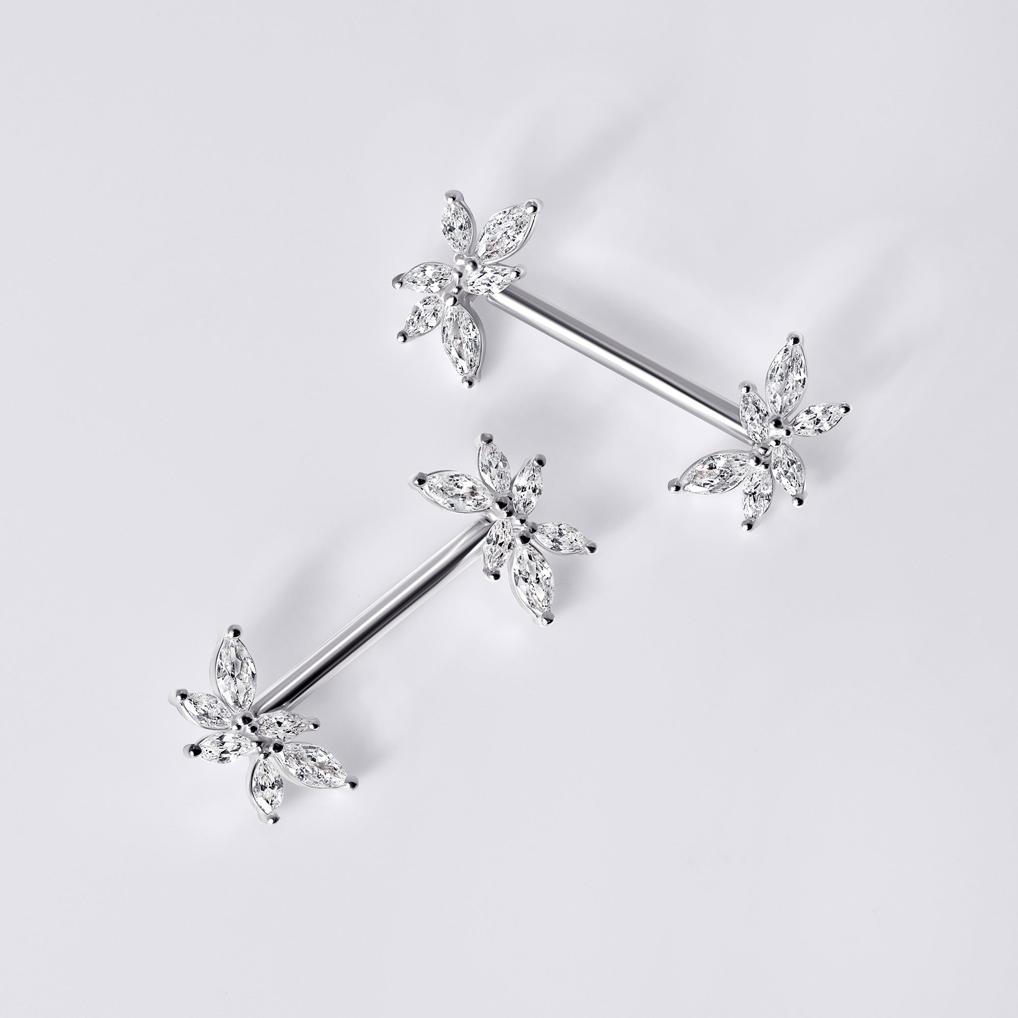 Flower Push Pin Nipple Ring