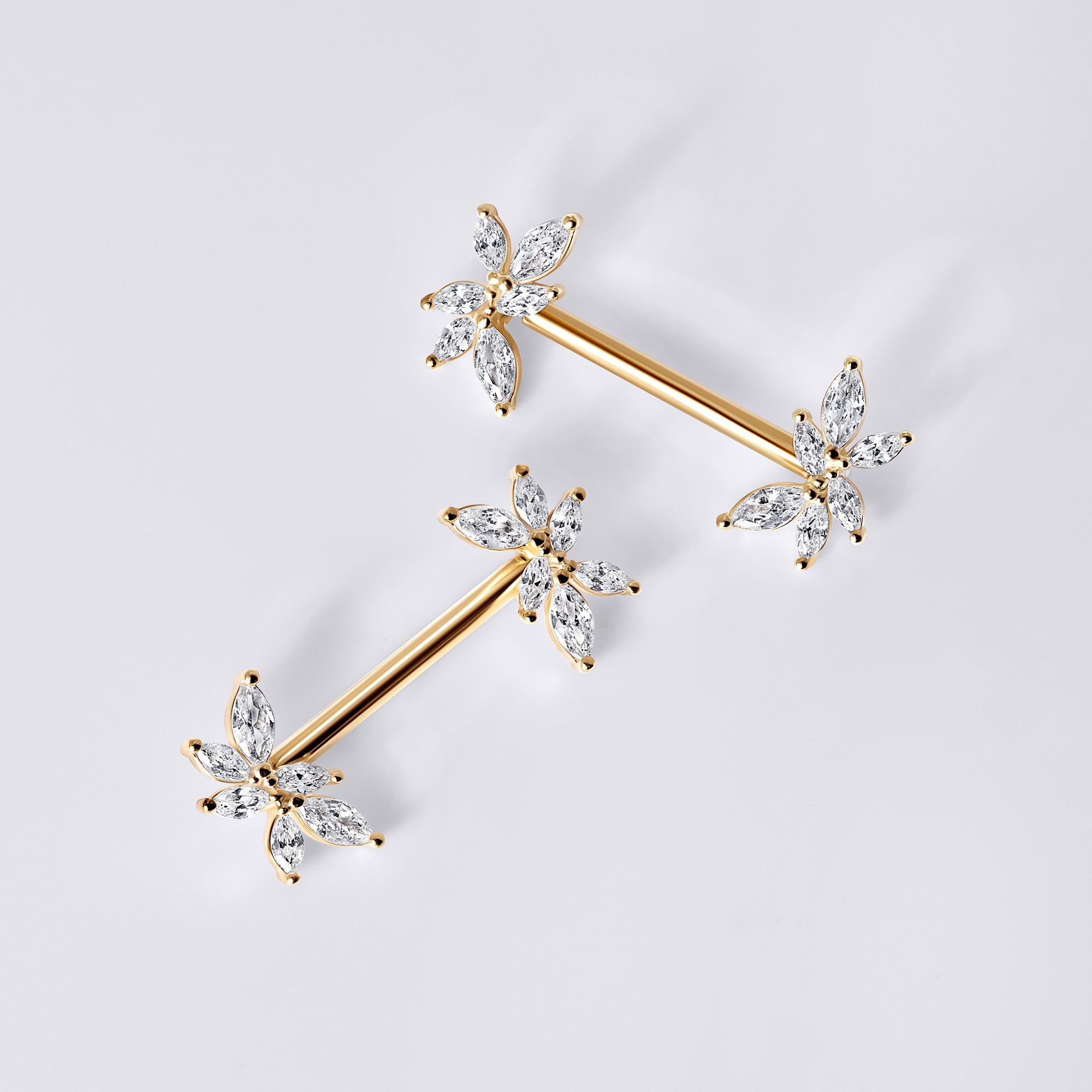 Flower Push Pin Nipple Ring