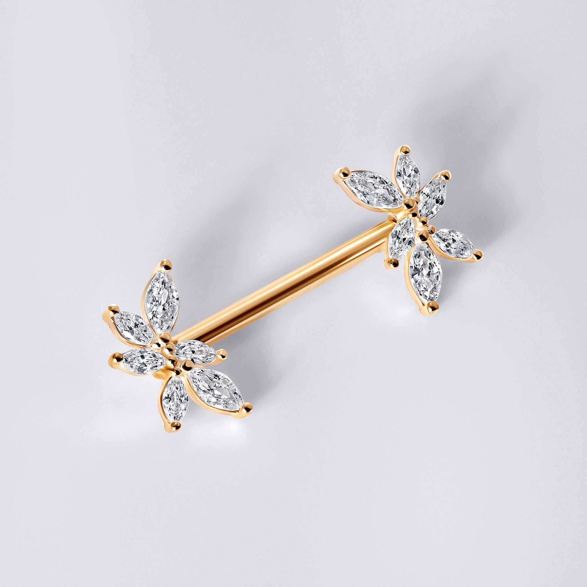 Flower Push Pin Nipple Ring