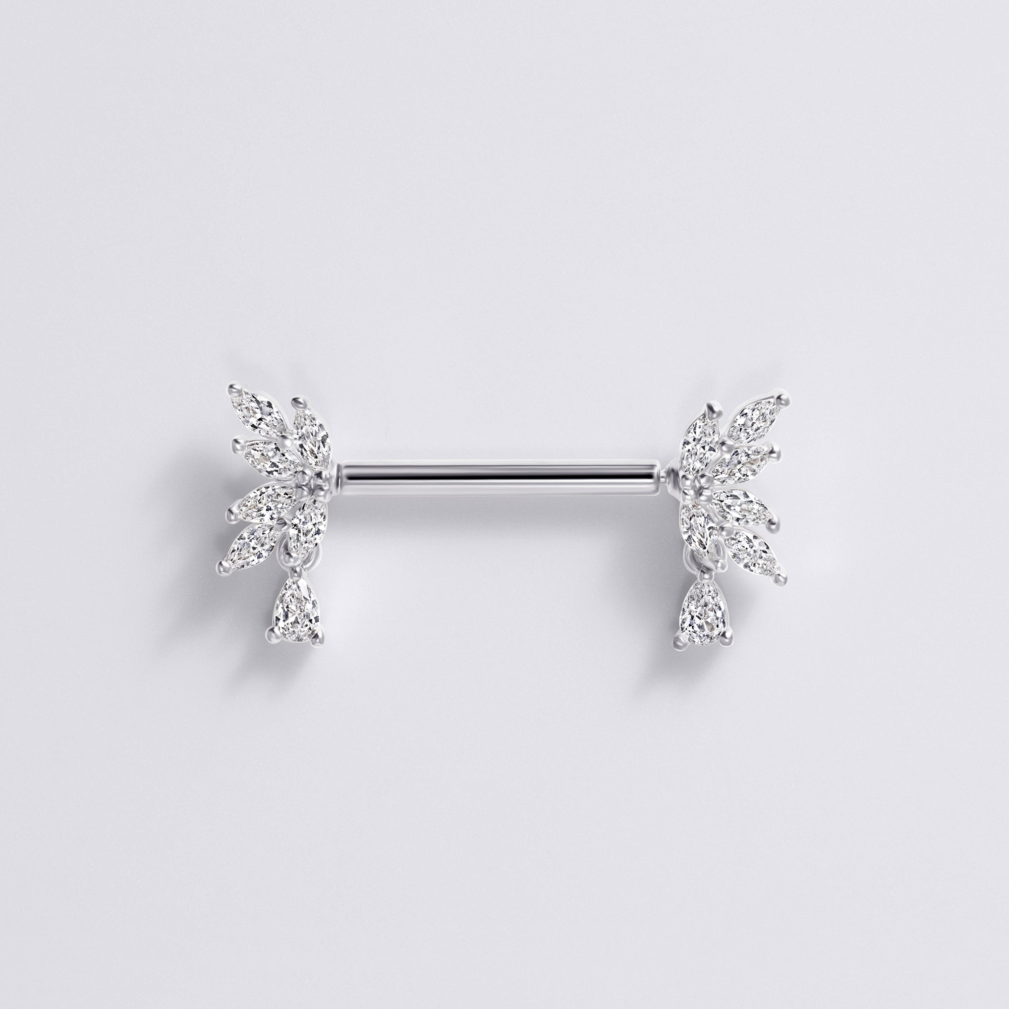 Flower Dangle Push Pin Nipple Ring