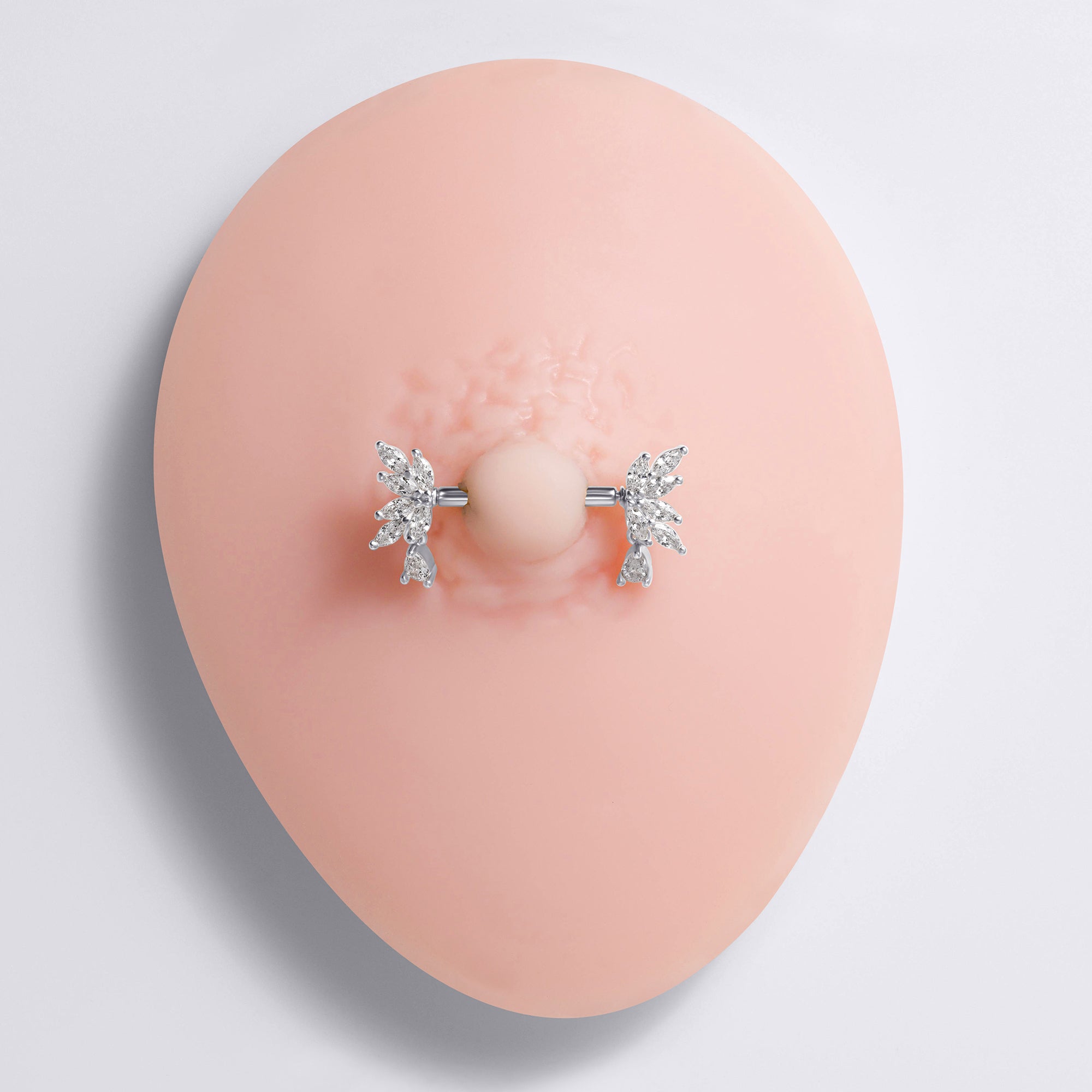 Flower Dangle Push Pin Nipple Ring