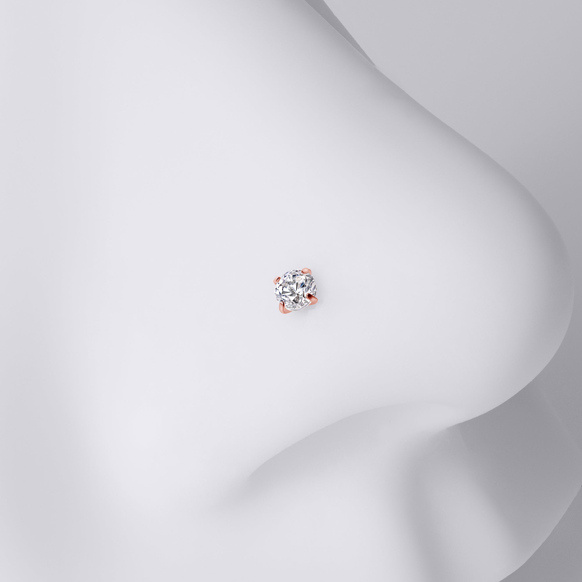 Round Gem Corkscrew Nose Stud