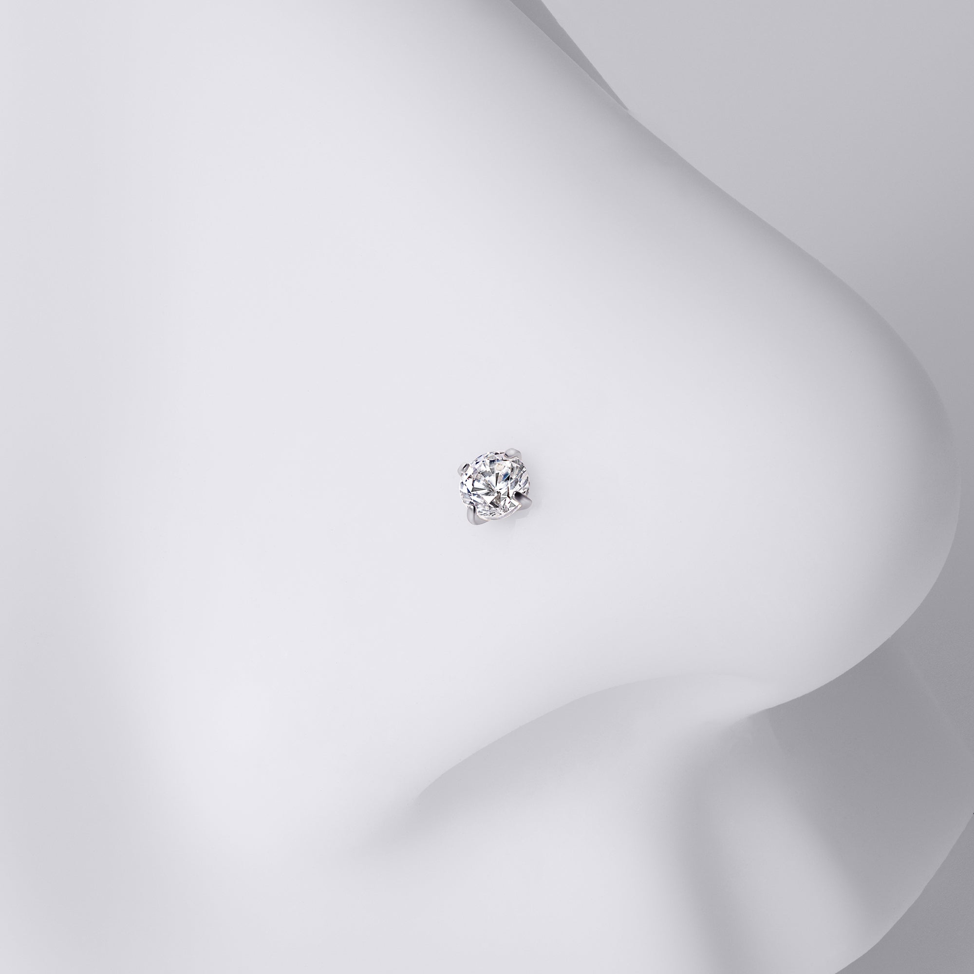 Round Gem Corkscrew Nose Stud