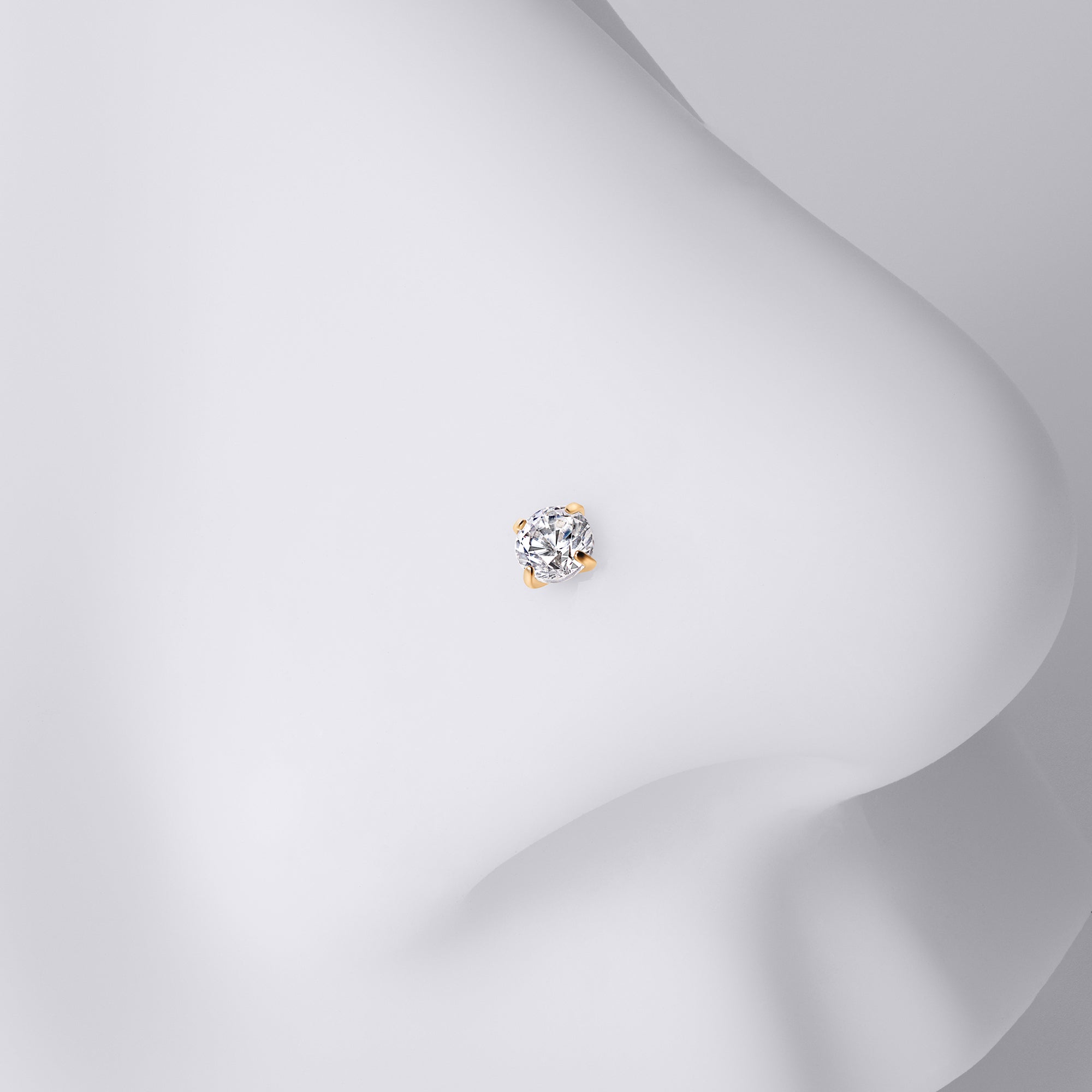 Round Gem Corkscrew Nose Stud