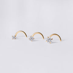 Round Gem Corkscrew Nose Stud