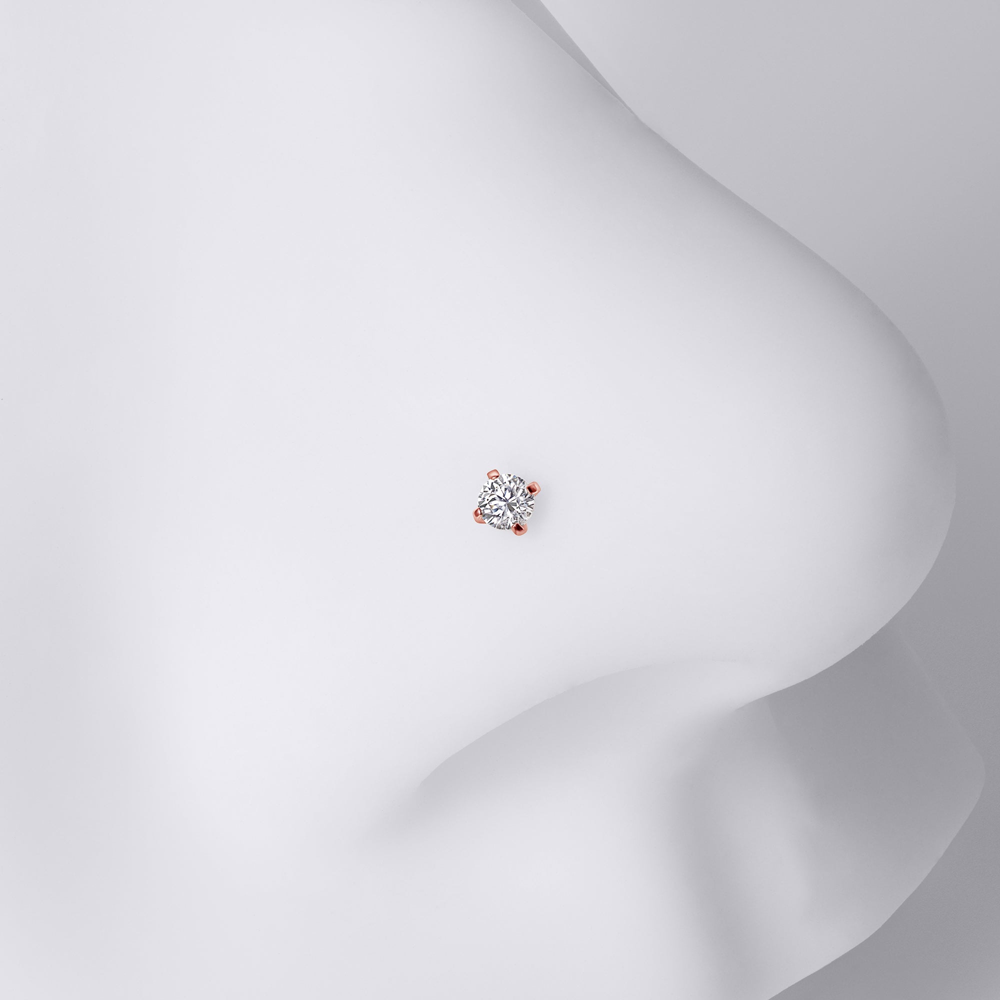 Round Gem Corkscrew Nose Stud