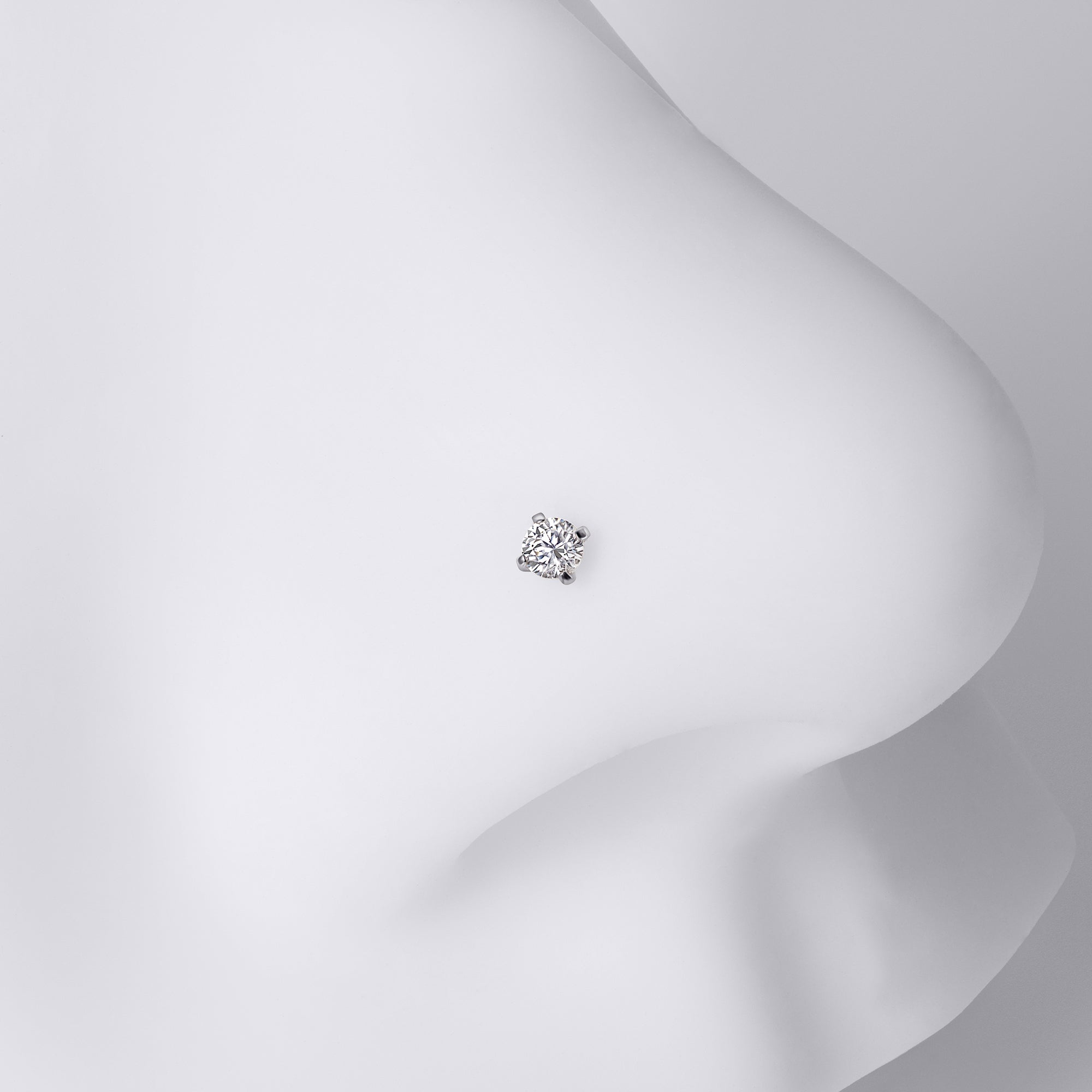 Round Gem Corkscrew Nose Stud