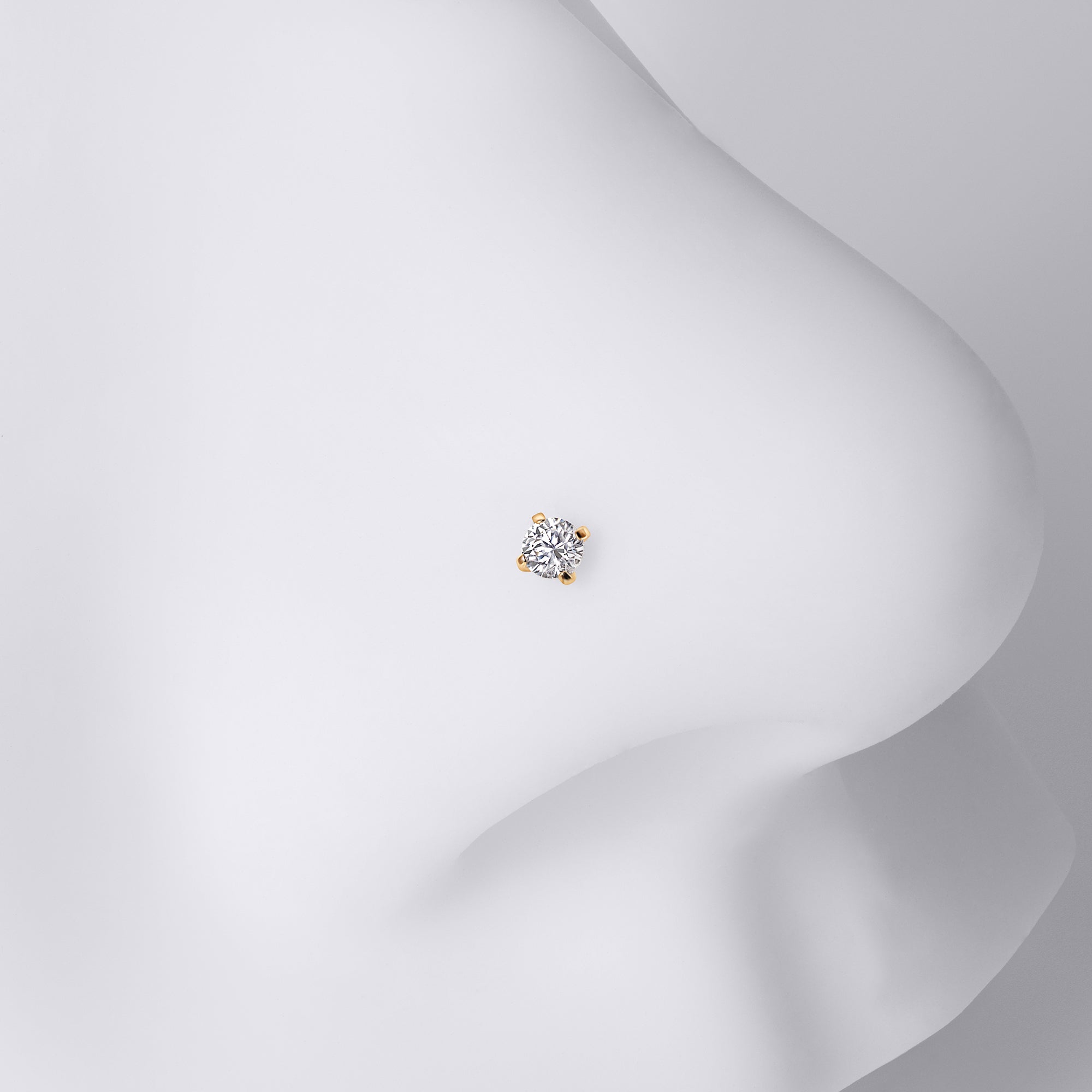 Round Gem Corkscrew Nose Stud