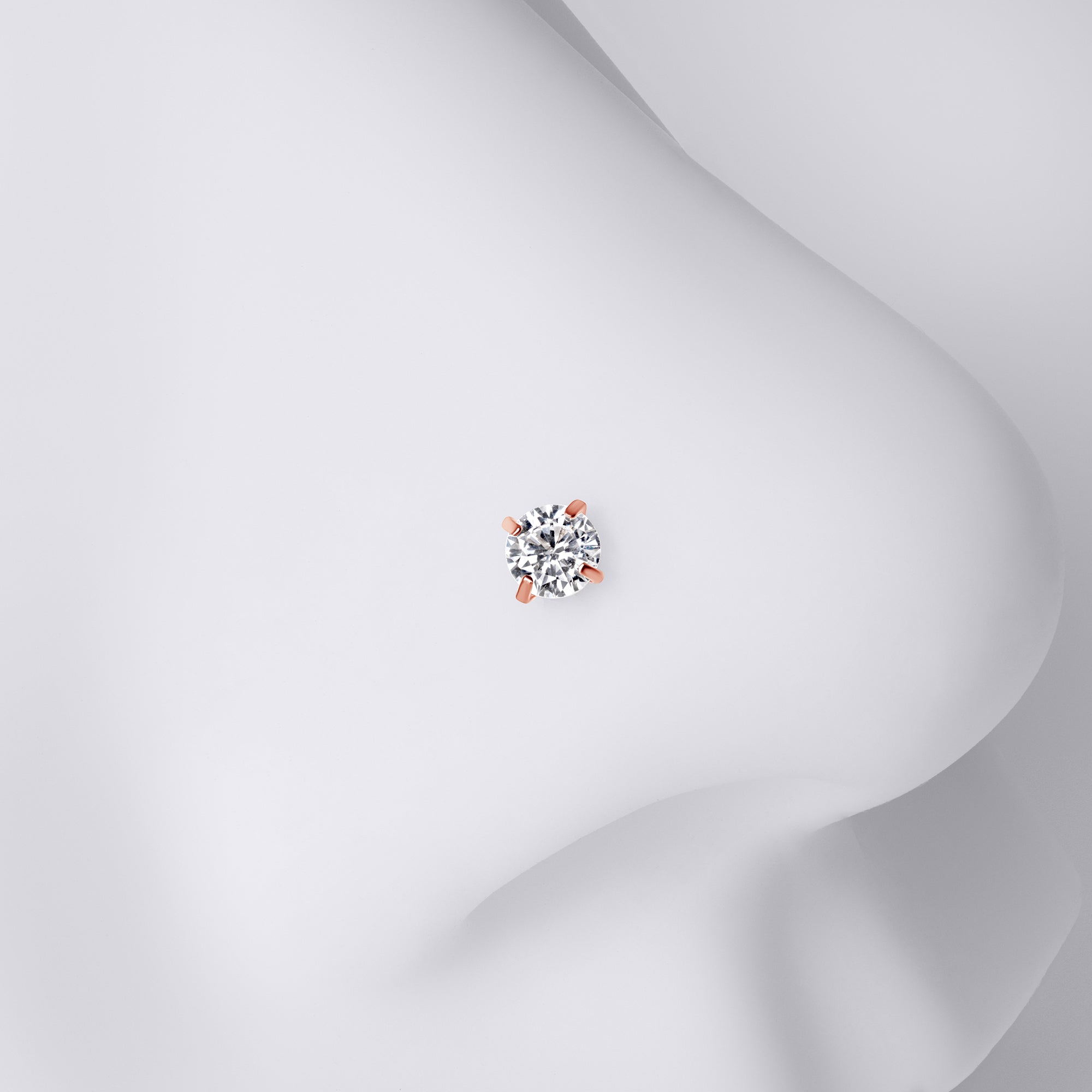 Round Gem Corkscrew Nose Stud