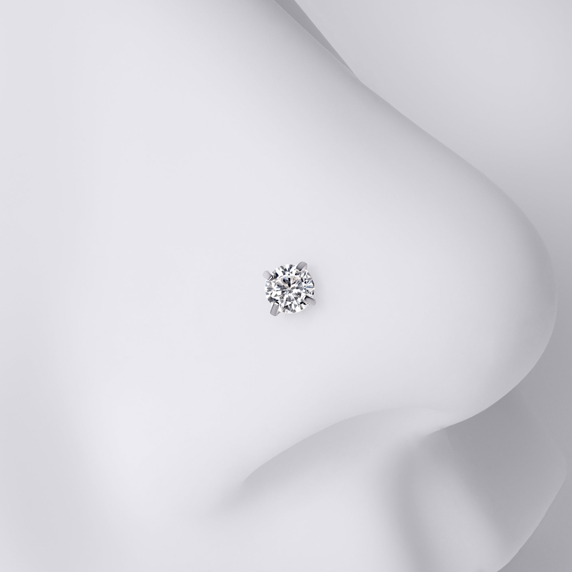 Round Gem Corkscrew Nose Stud