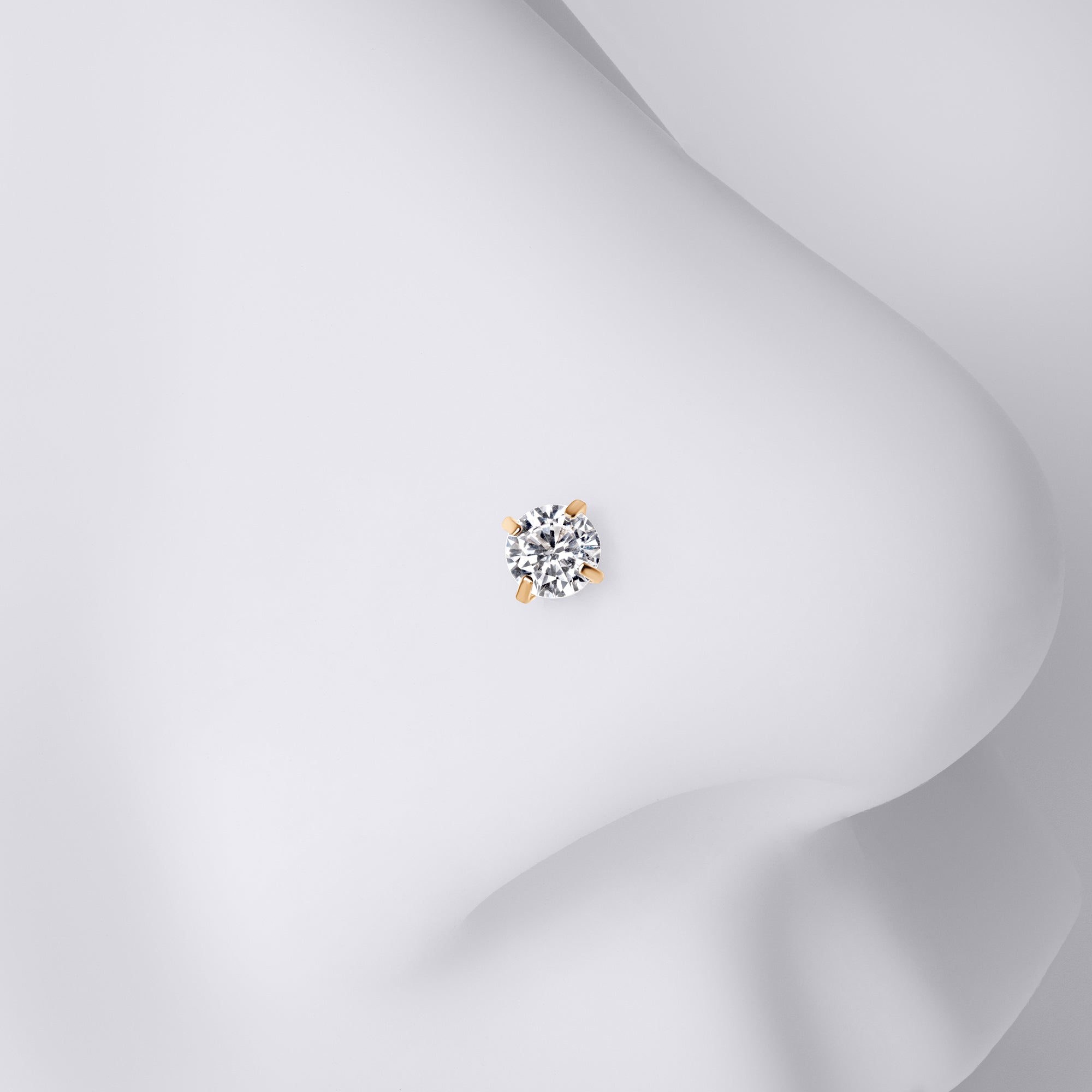 Round Gem Corkscrew Nose Stud