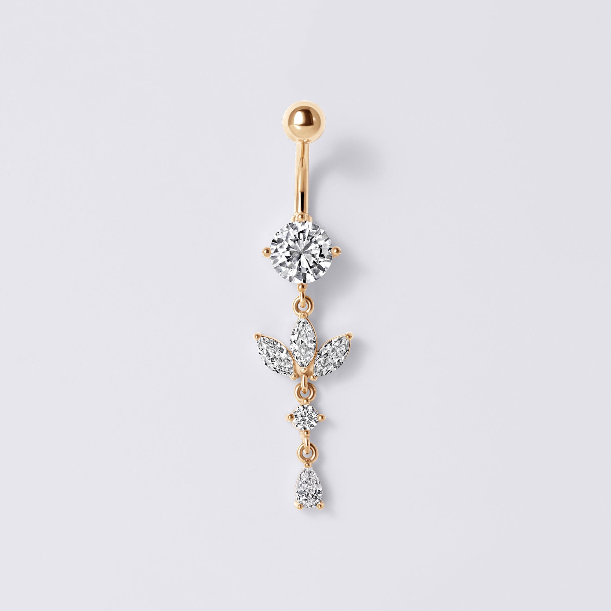 Marquise Dangle Belly Button Ring