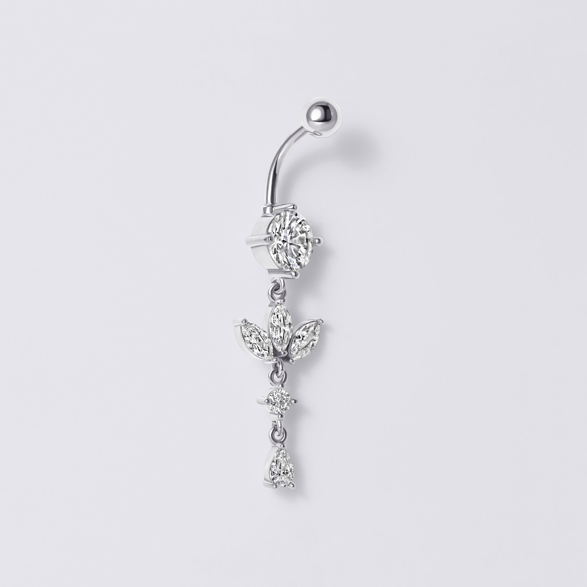 Marquise Dangle Belly Button Ring