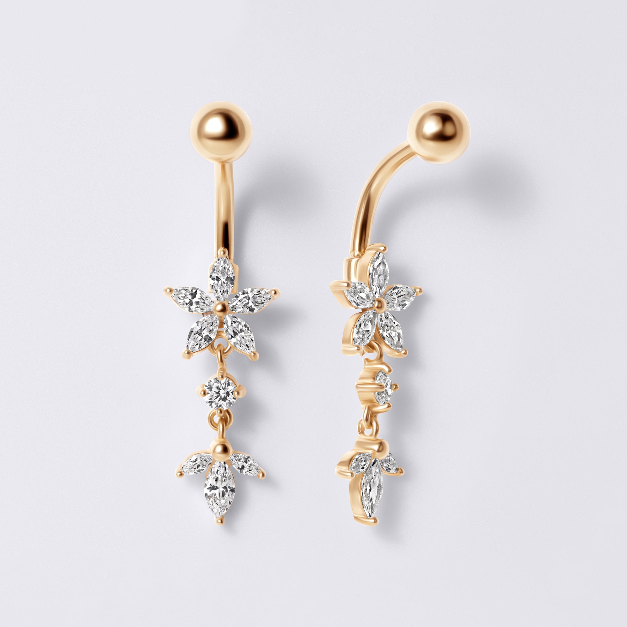 Flower Dangle Belly Button Ring