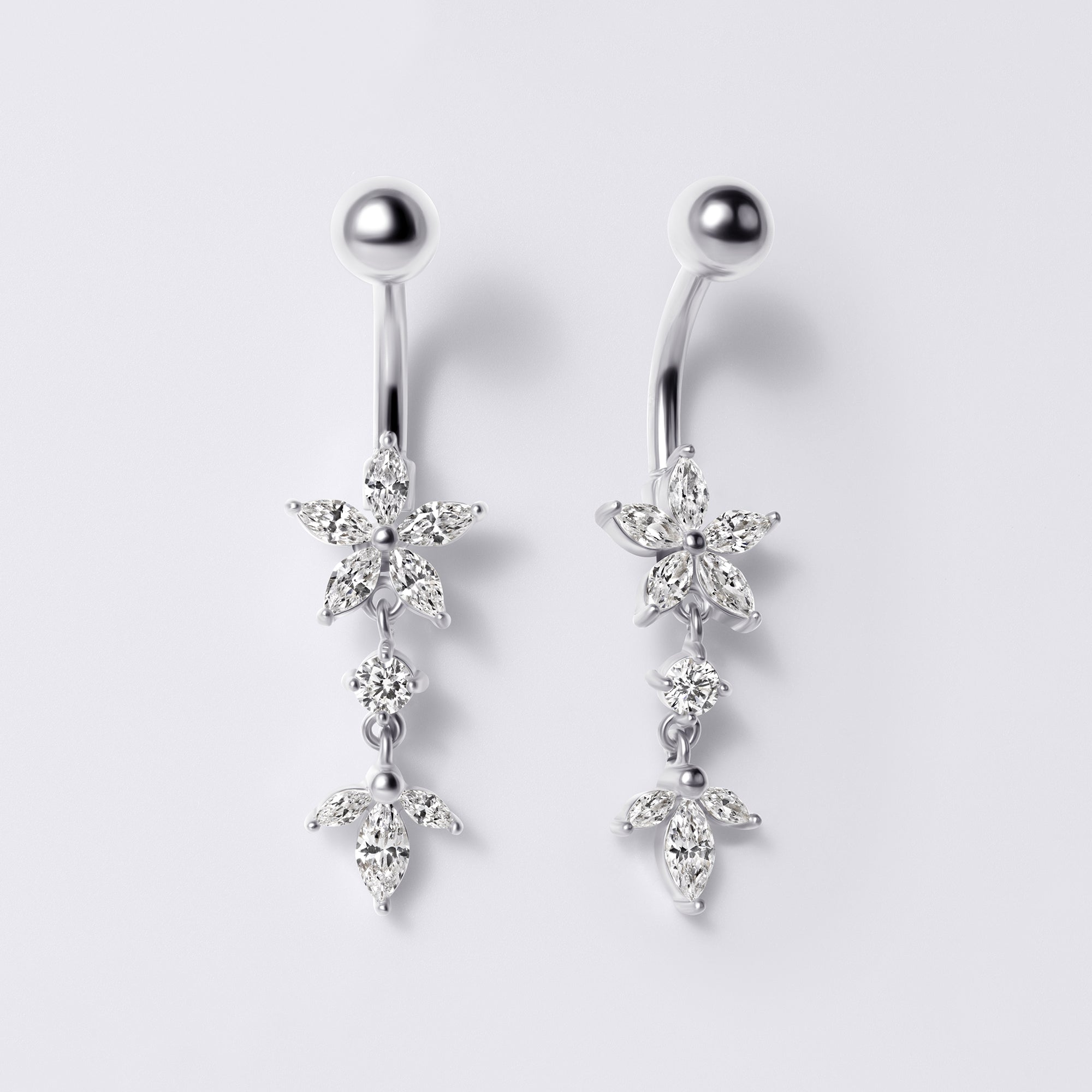 Flower Dangle Belly Button Ring