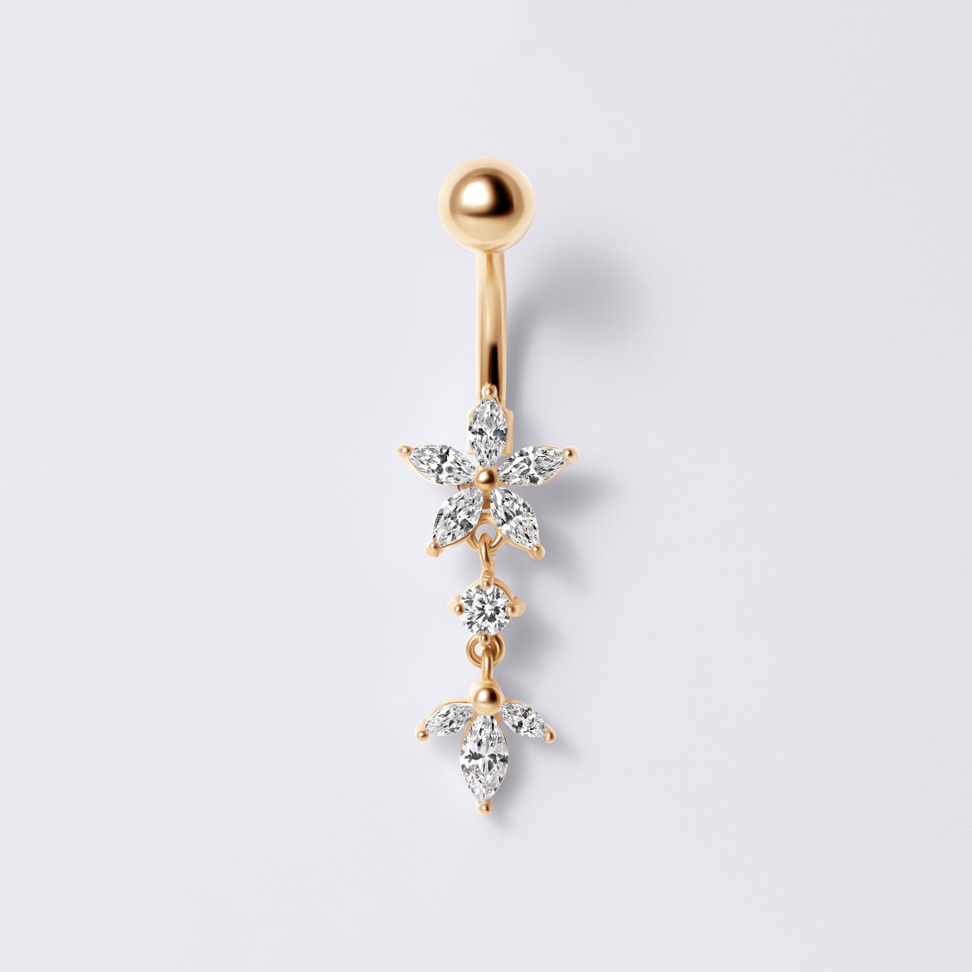Flower Dangle Belly Button Ring