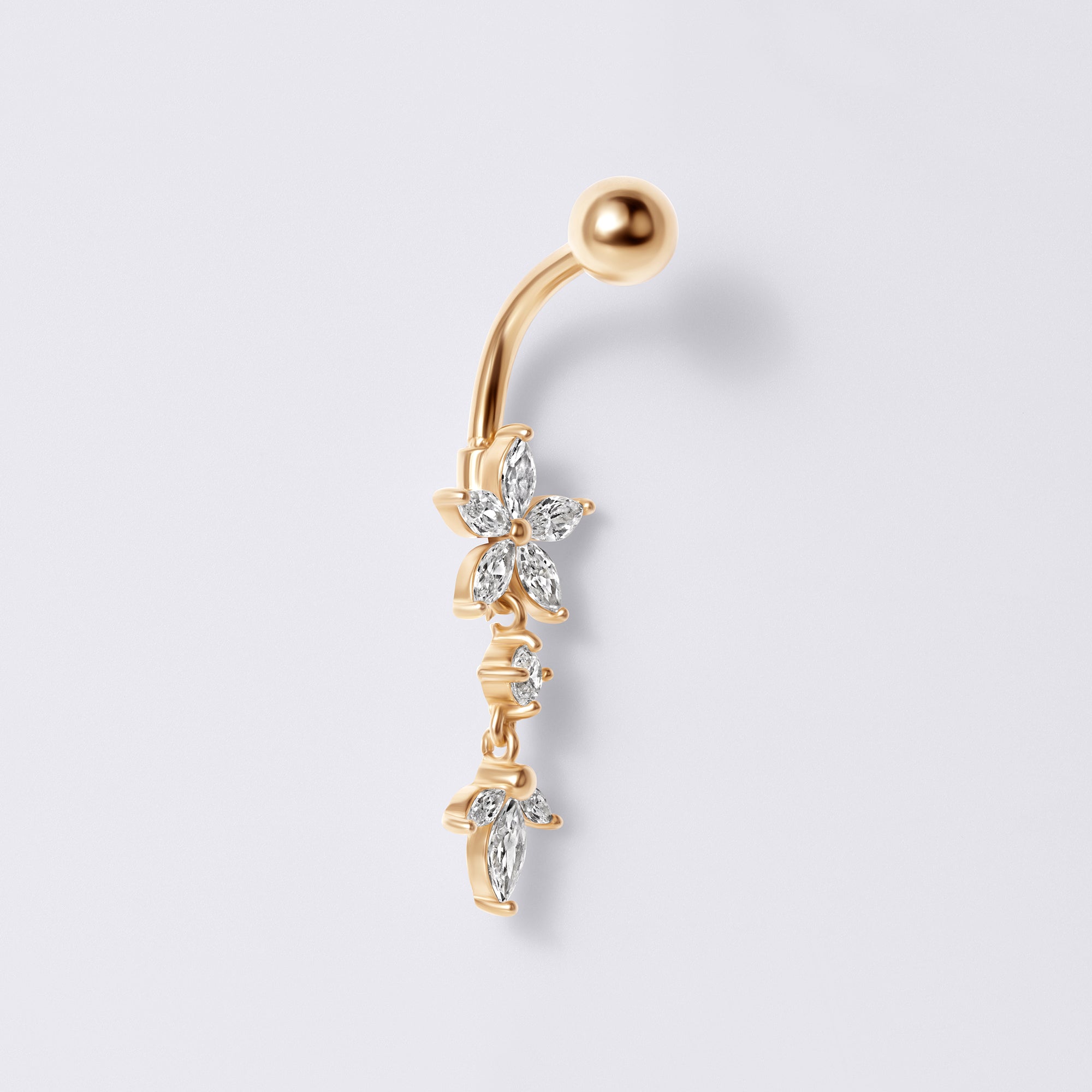 Flower Dangle Belly Button Ring