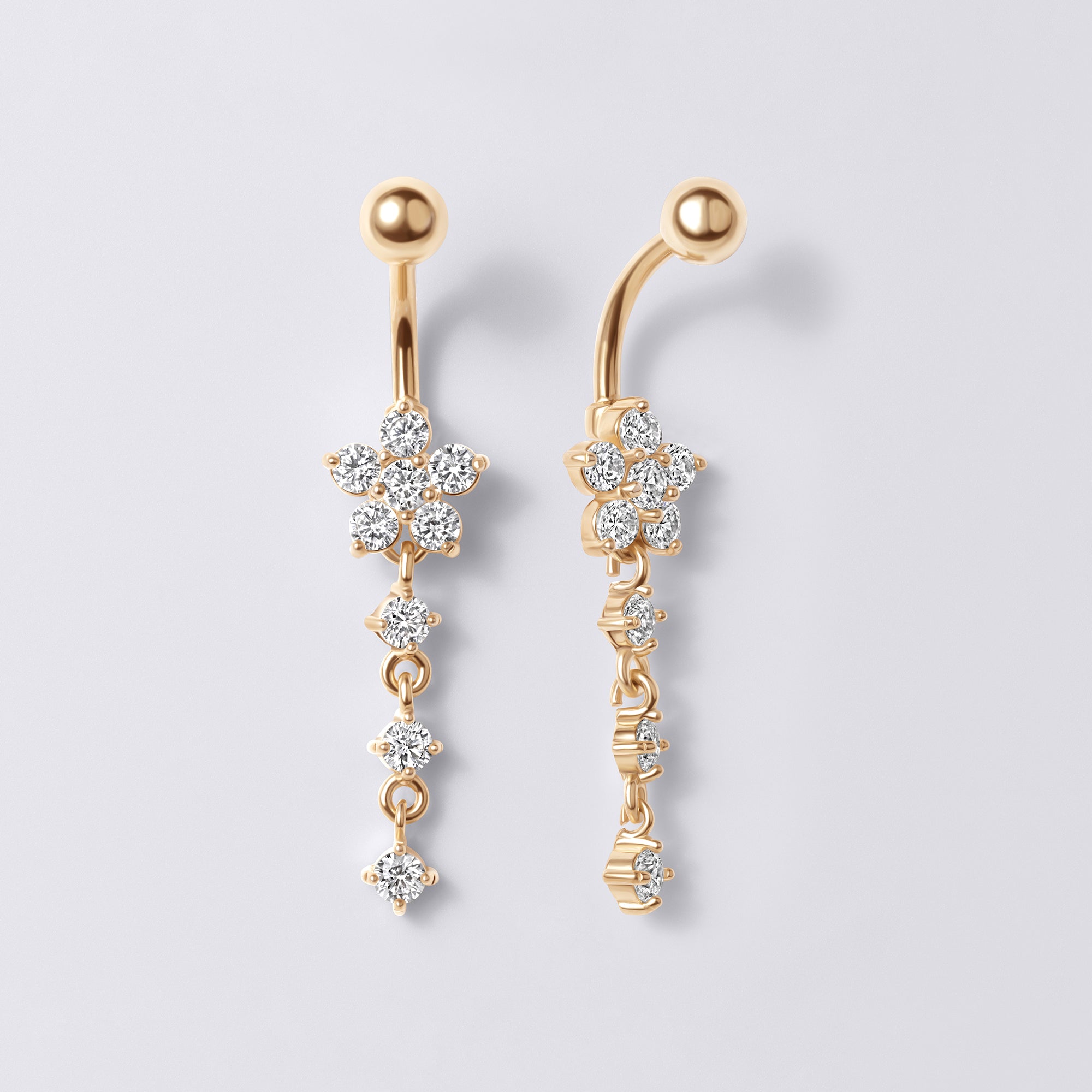 Flower Dangle Belly Button Ring