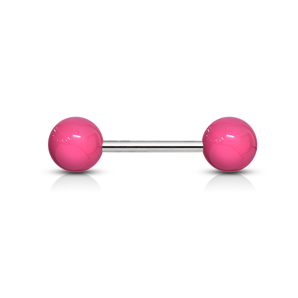 Nipple Ring Surgical Steel Hot Pink Pearls Nipple Barbell. Nipple Piercing. Nipple Rings. Nipple Jewelry.